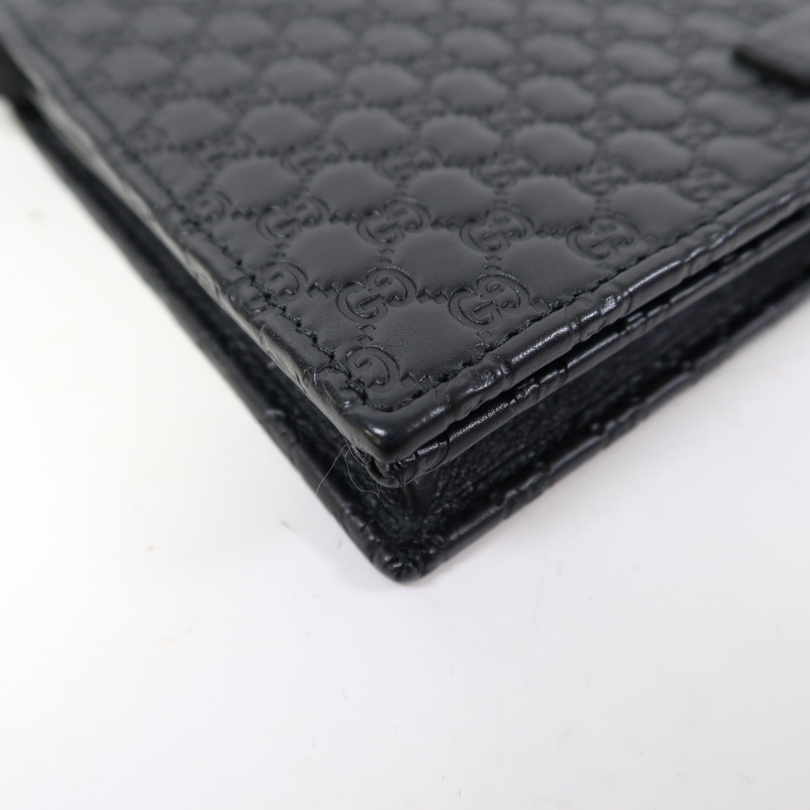 GUCCI 牛皮皮革Microguccissima金扣肩背袋黑色