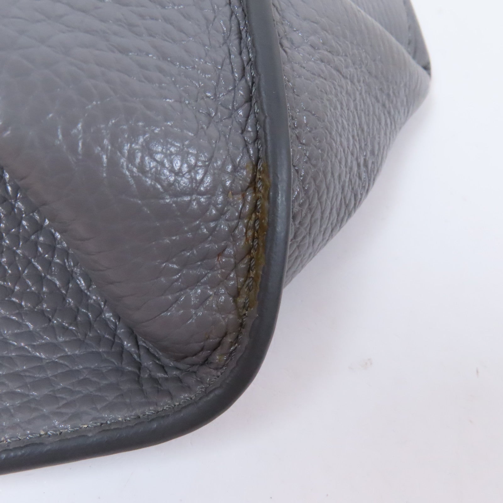 TOD'S 牛皮皮革Tote Bag銀扣肩背袋灰色