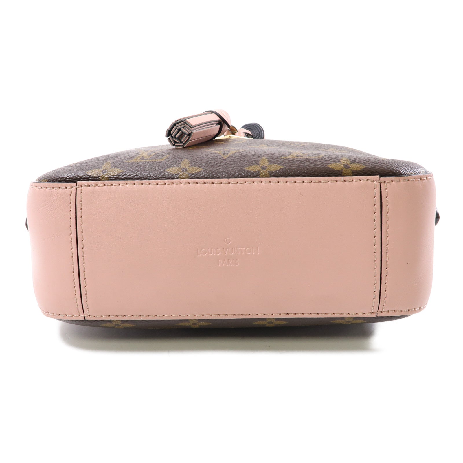 LOUIS VUITTON Monogram Saintonge金扣手挽肩背兩用袋啡色/粉紅色