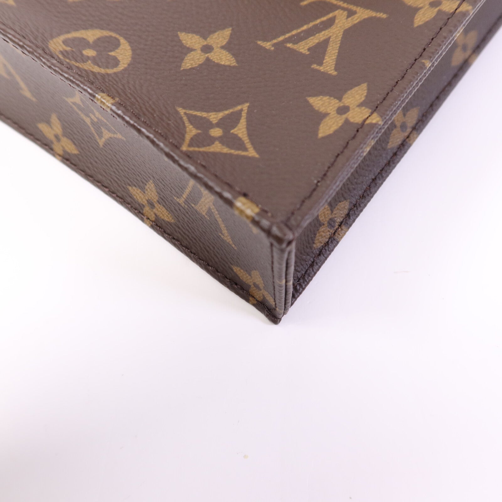 LOUIS VUITTON Monogram Petit Sac Plat金扣手挽肩背兩用袋