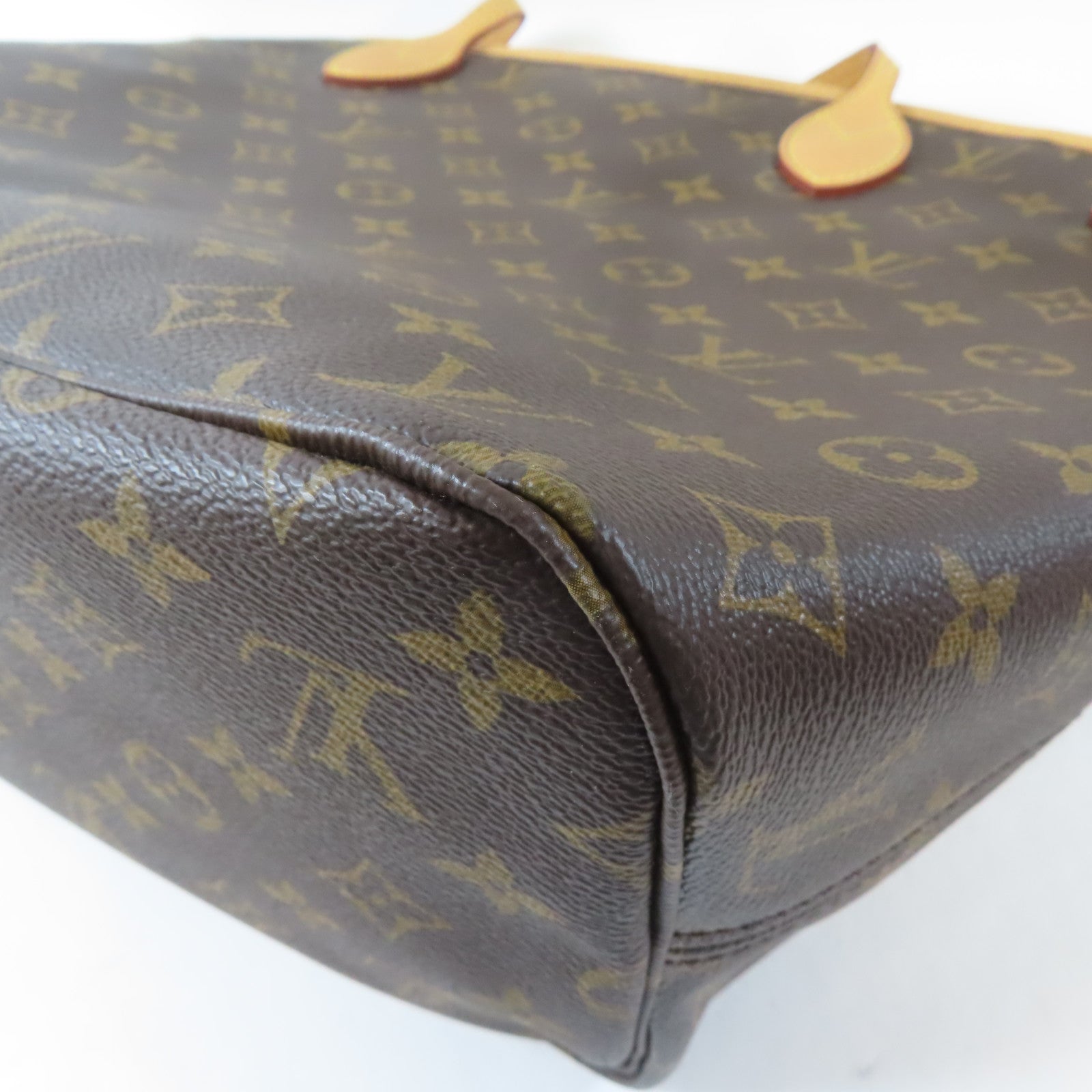LOUIS VUITTON Monogram Neverfull金扣手挽袋啡色