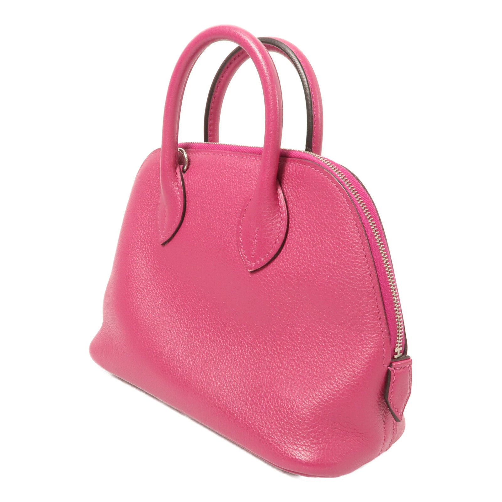 HERMES Evercolor皮革Mini Bolide 1923手挽肩背兩用袋Rose Pourpre