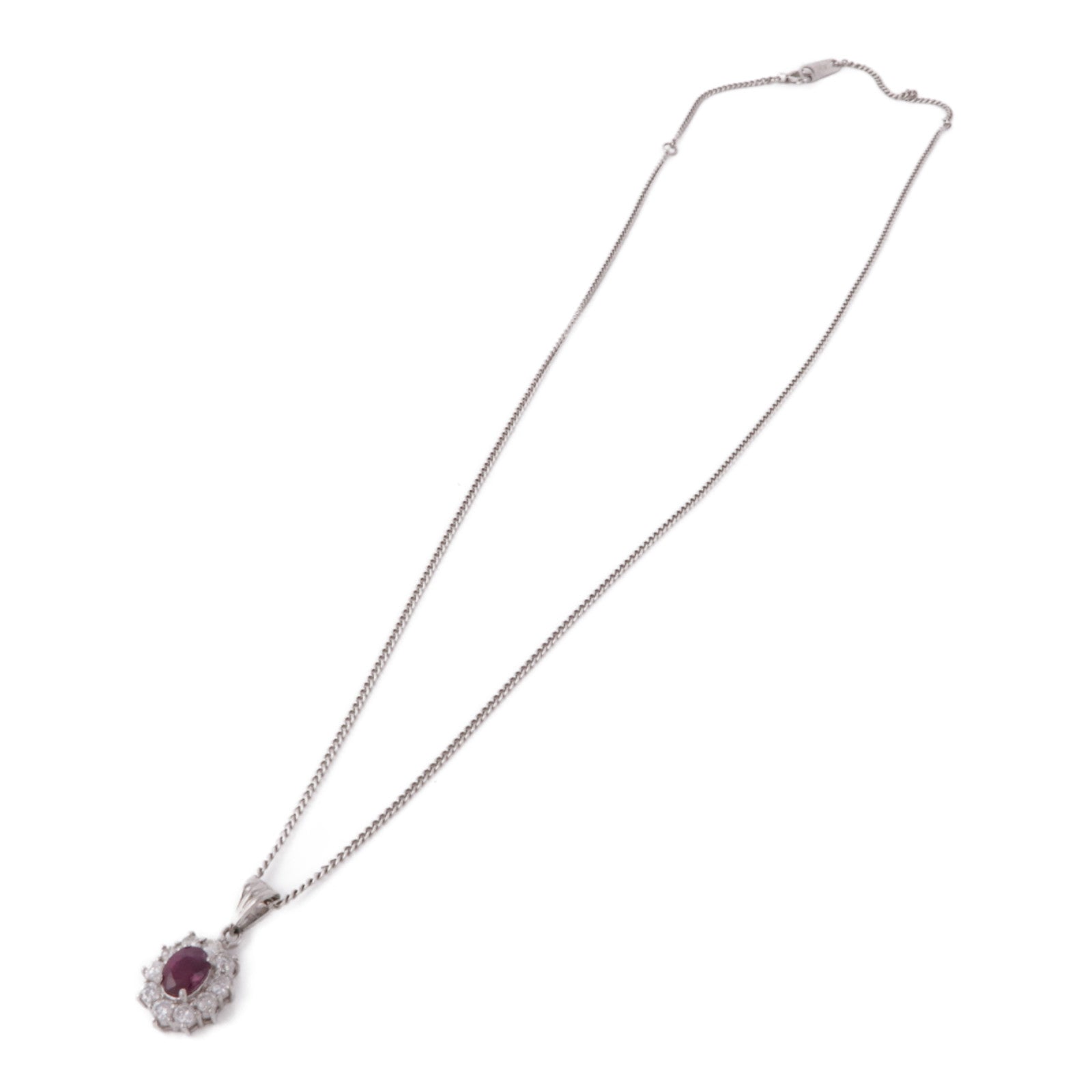 JEWELRY 【激減優惠】PT/PT850鉑金Ruby/Diamond Necklace紅寶石/鑽石項鍊