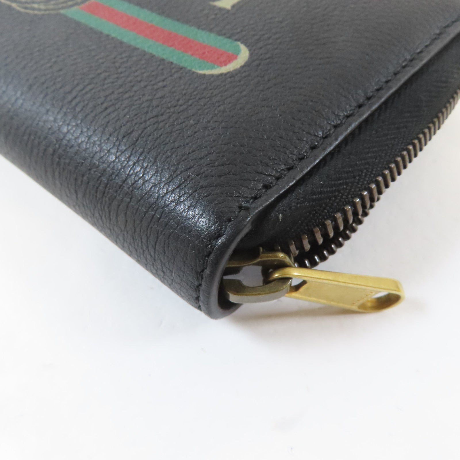 GUCCI 【激減優惠】牛皮皮革Long Round Wallet金扣長錢包黑色