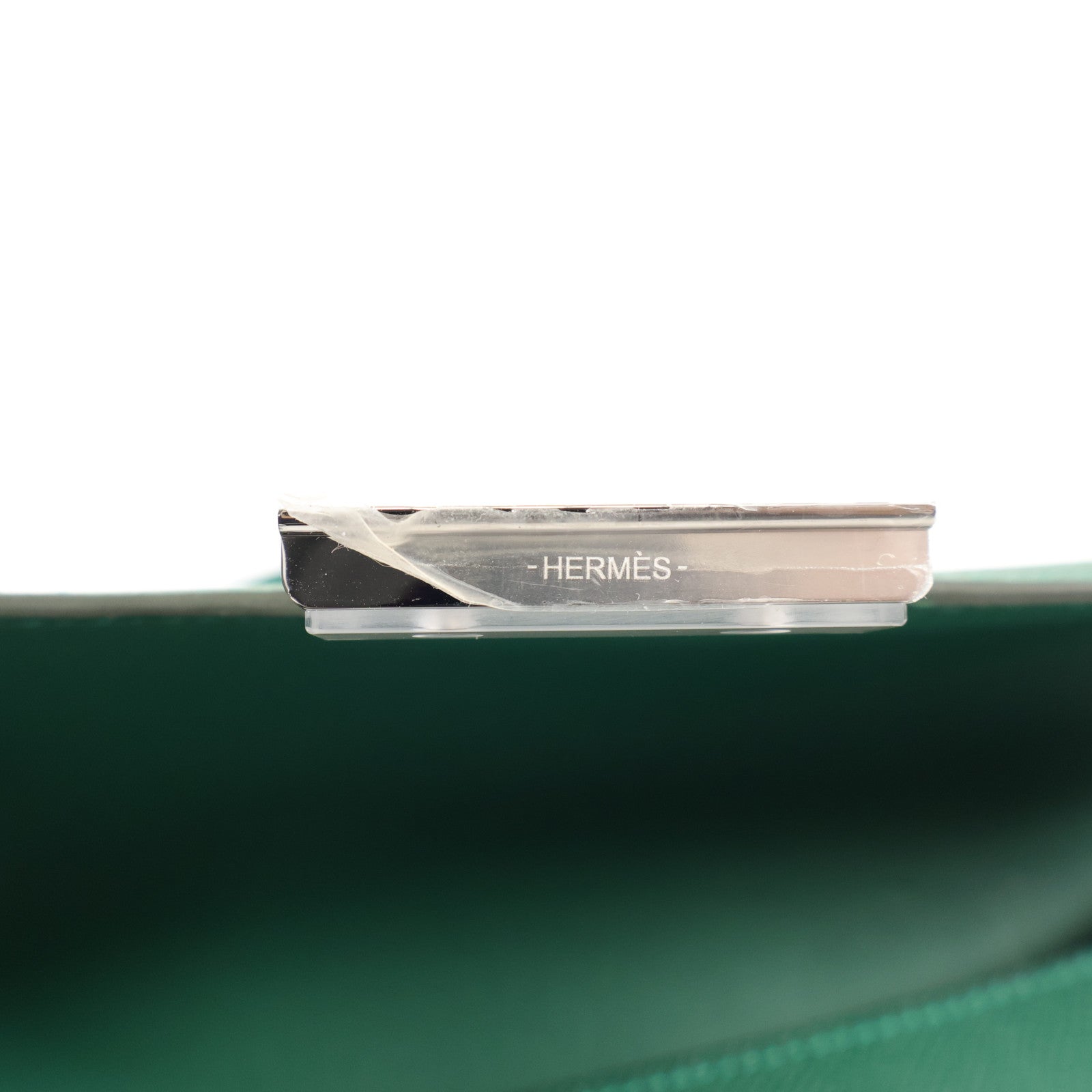 HERMES Epsom皮革Constance Elan銀扣肩背袋Vert Moyen