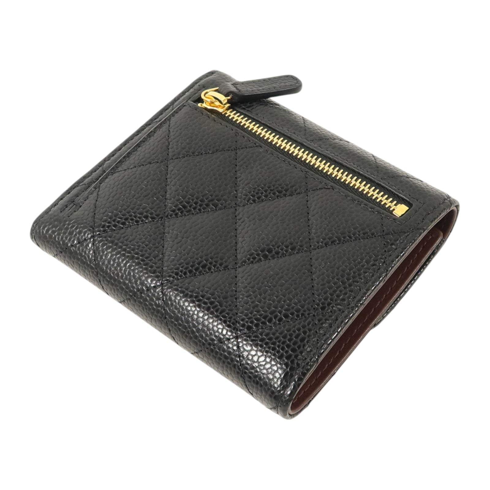 CHANEL 牛皮皮革Classic Trifold Wallet金扣錢包
