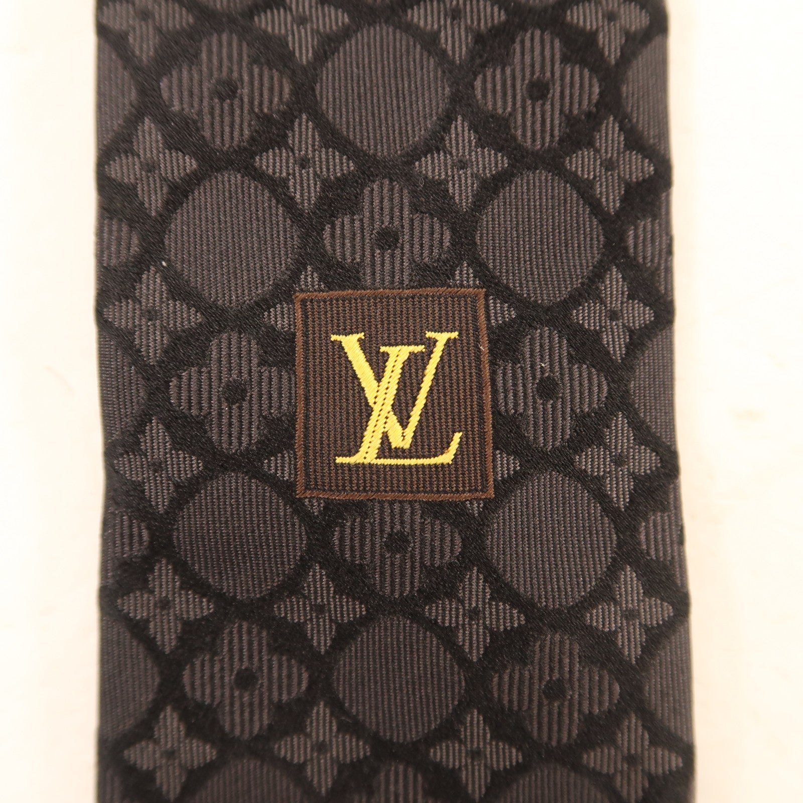 LOUIS VUITTON 絲質Tie領帶黑色