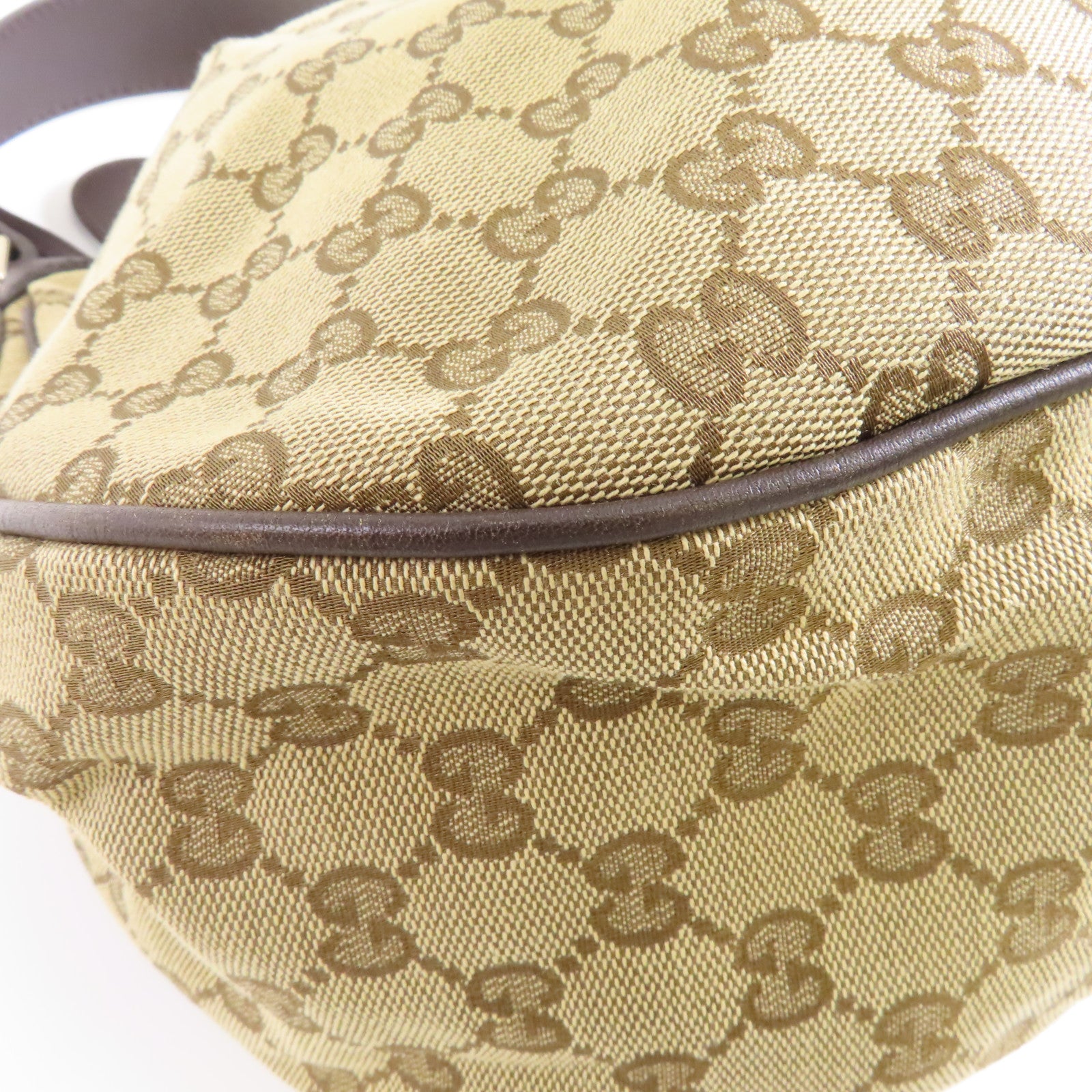 GUCCI 帆布Shoulder Bag金扣肩背袋啡色