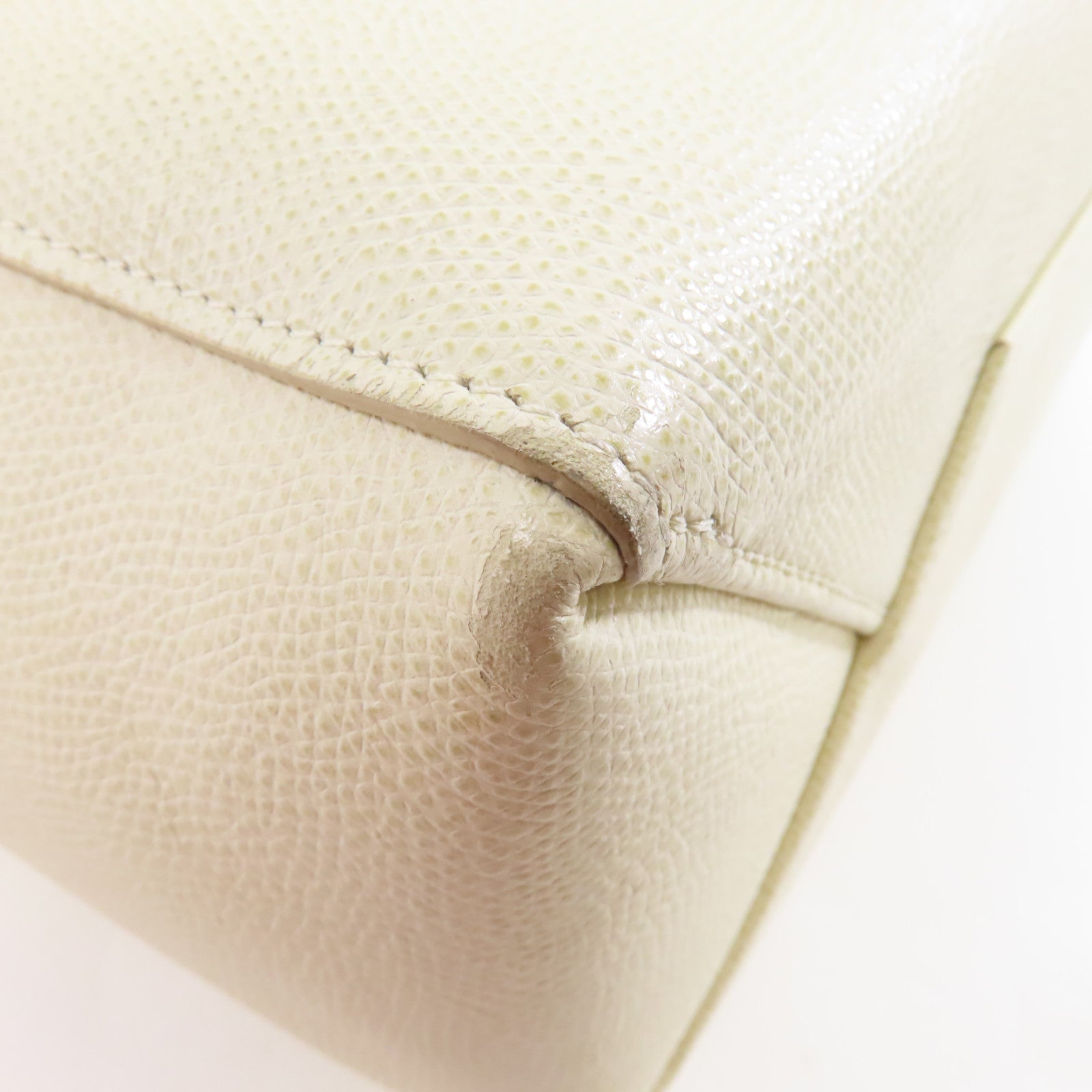 CELINE 【激減優惠】牛皮皮革Cabas金扣手挽肩背兩用袋白色