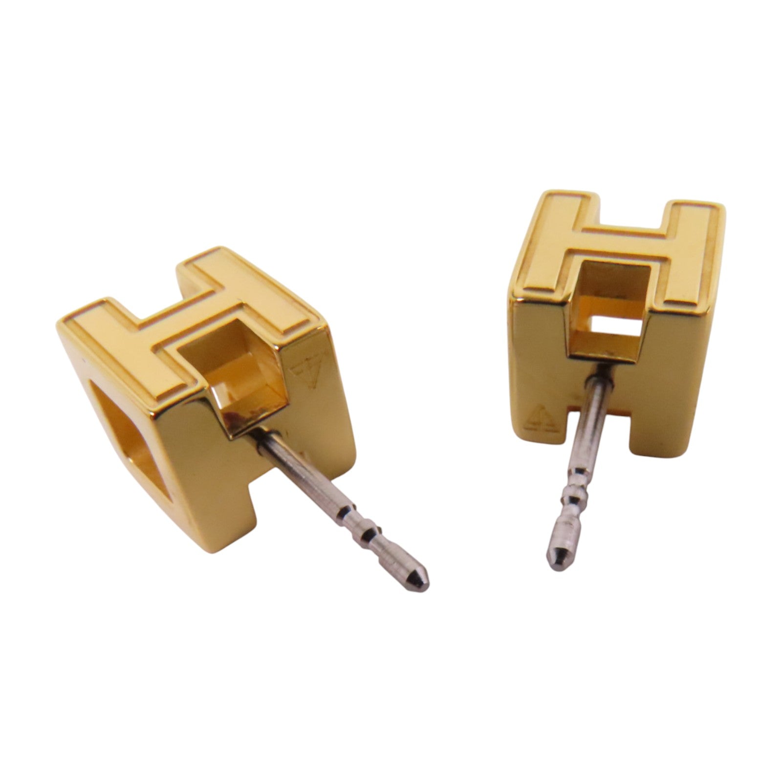HERMES 金屬/琺瑯Caged H Earrings金扣耳環