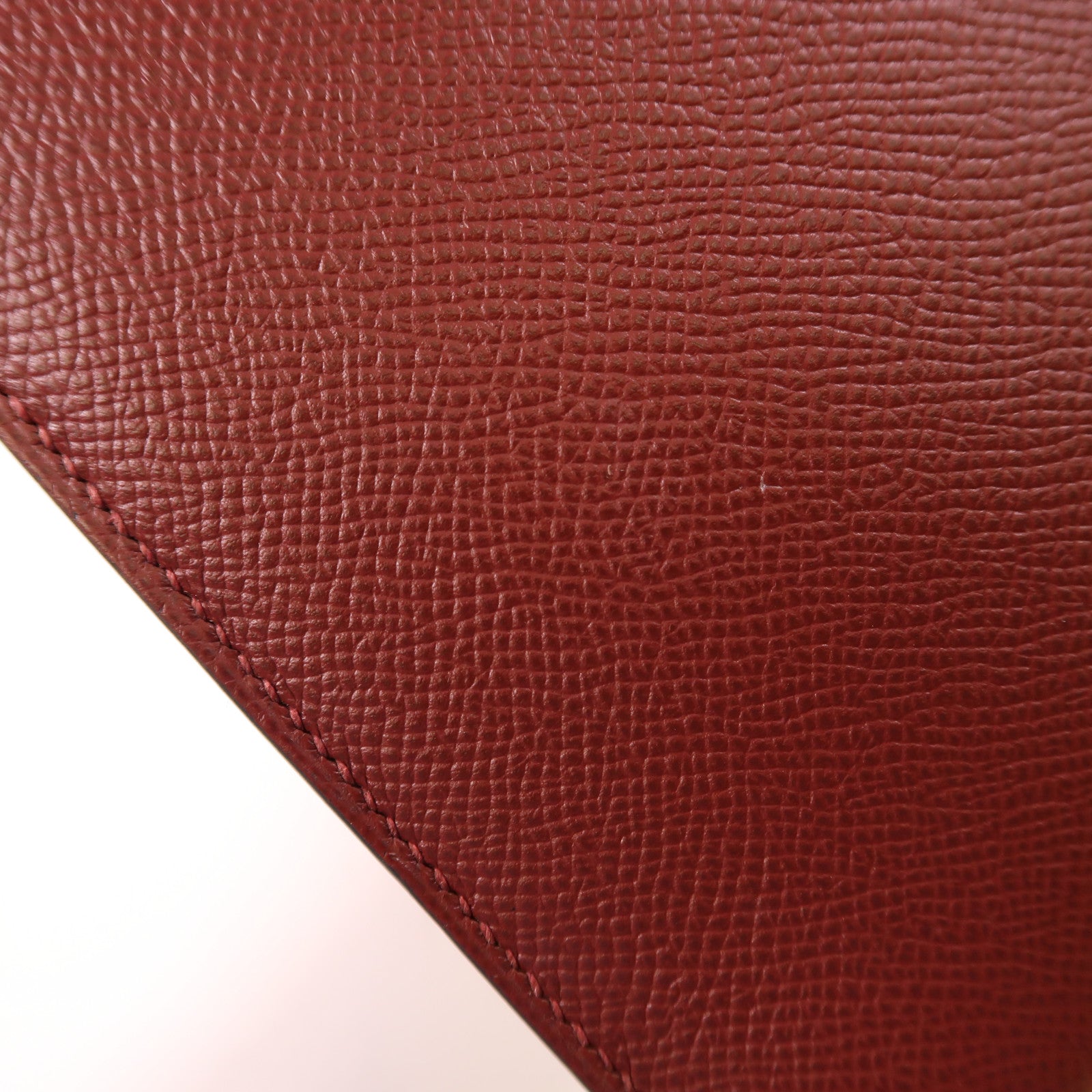HERMES 【激減優惠】Epsom皮革Verrou 23 銀扣肩背袋55 Rouge H