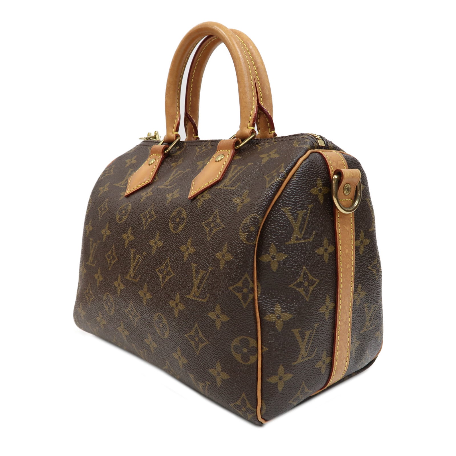 LOUIS VUITTON Monogram Speedy 25金扣手挽肩背兩用袋啡色