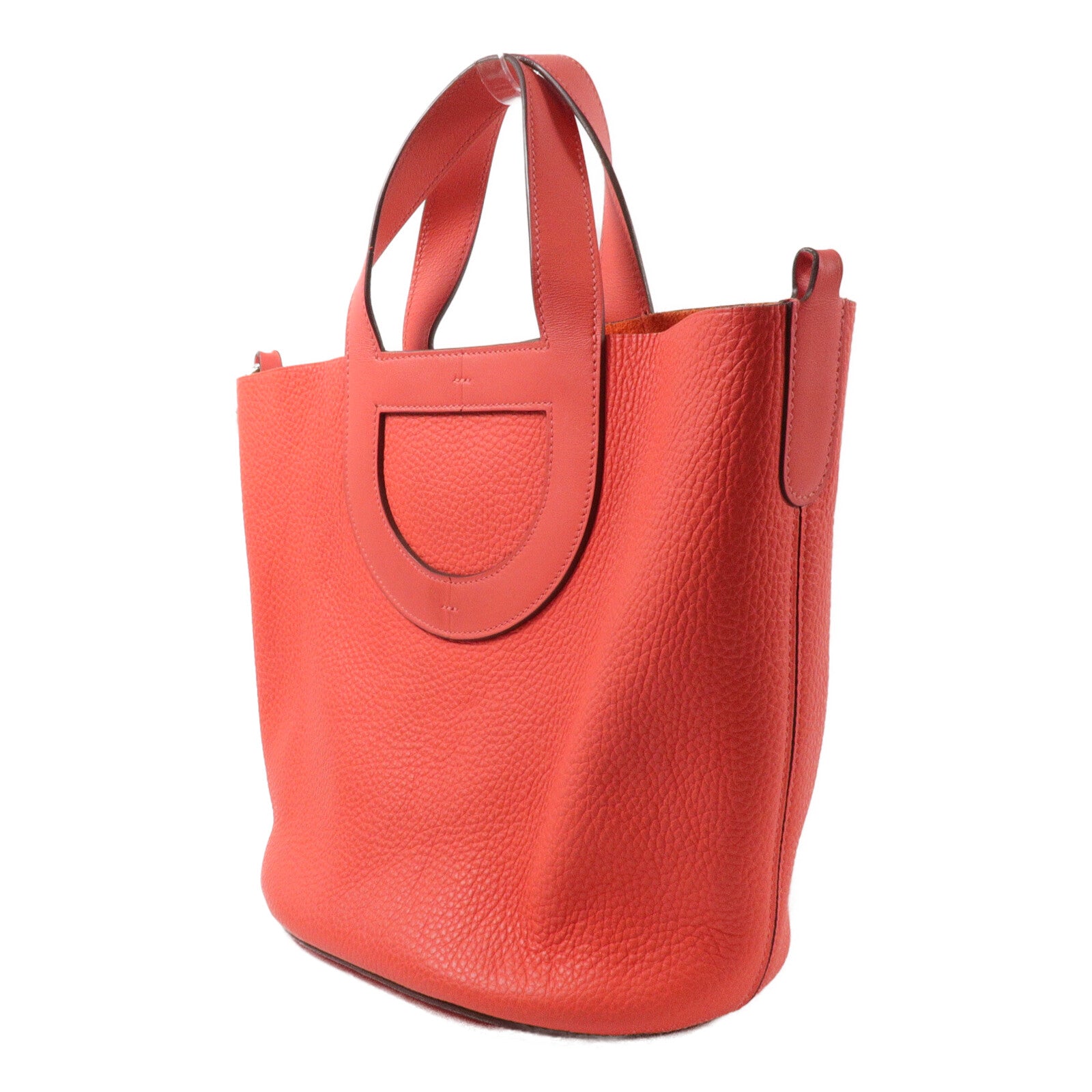 HERMES Clemence皮革In The Loop 23手挽袋Rose Texas