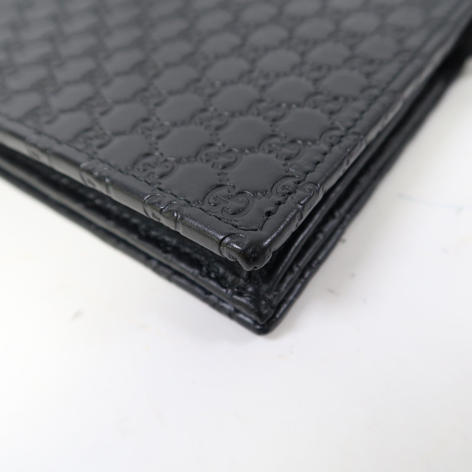 GUCCI 牛皮皮革Microguccissima金扣肩背袋黑色