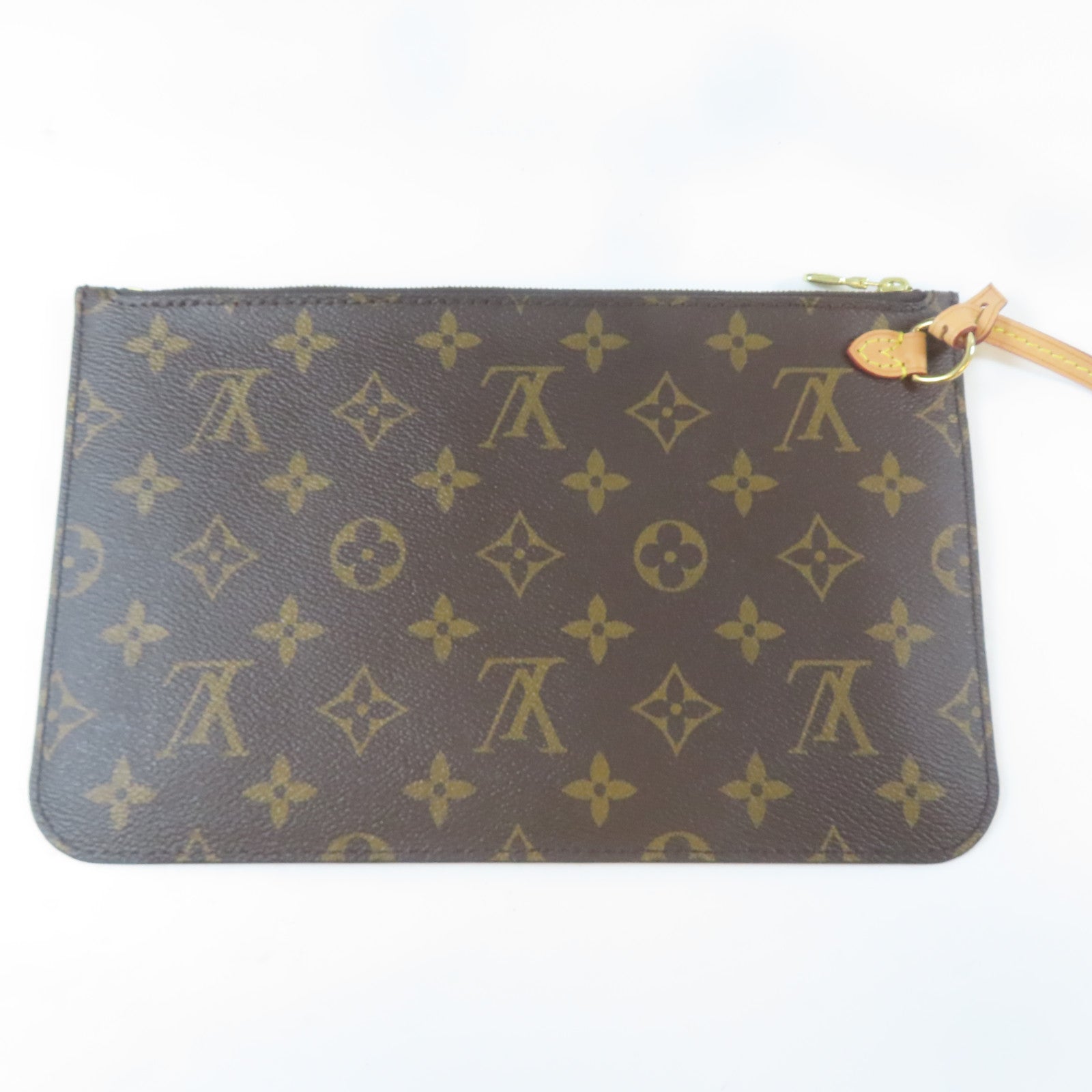 LOUIS VUITTON Monogram Neverfull金扣手挽袋啡色