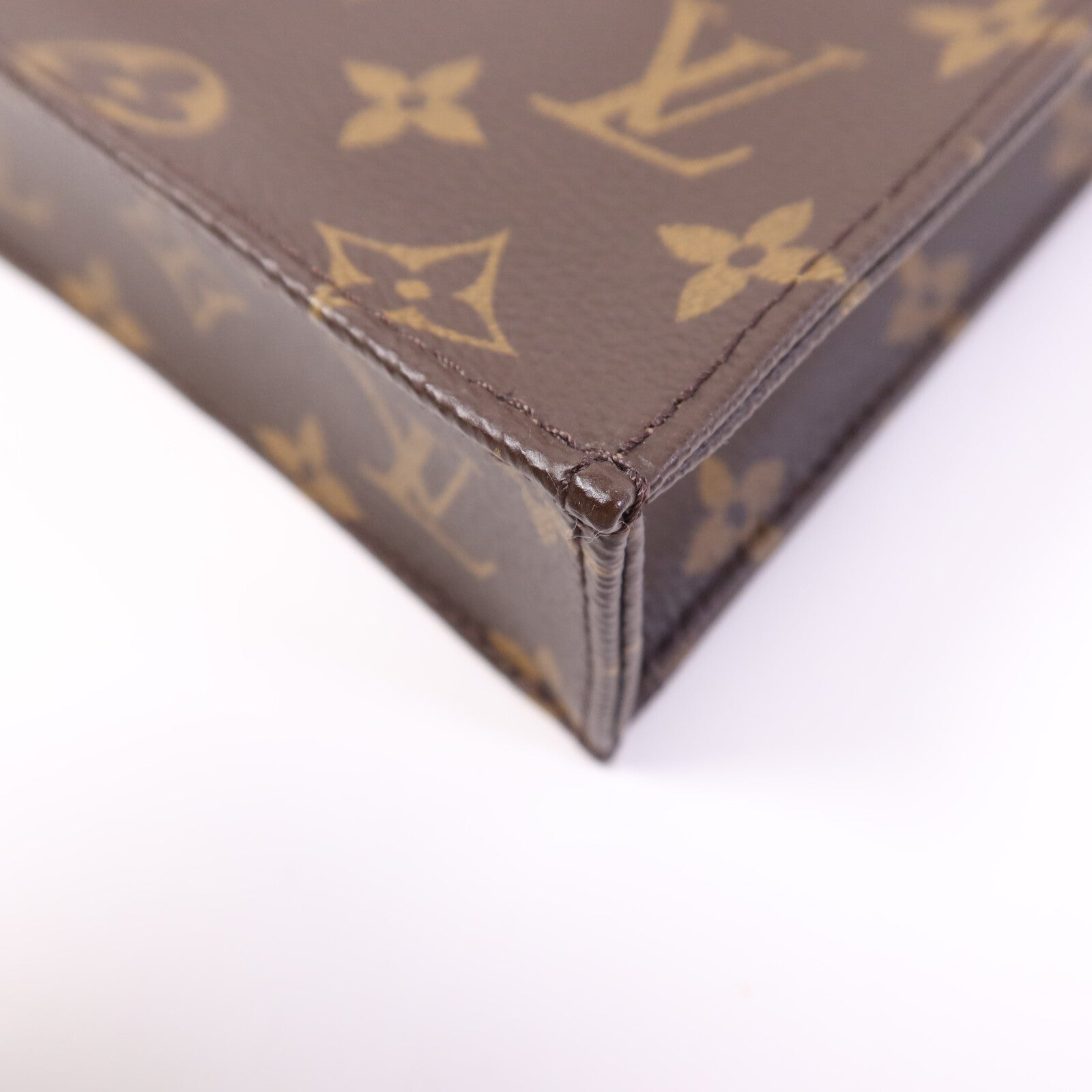 LOUIS VUITTON Monogram Petit Sac Plat金扣手挽肩背兩用袋