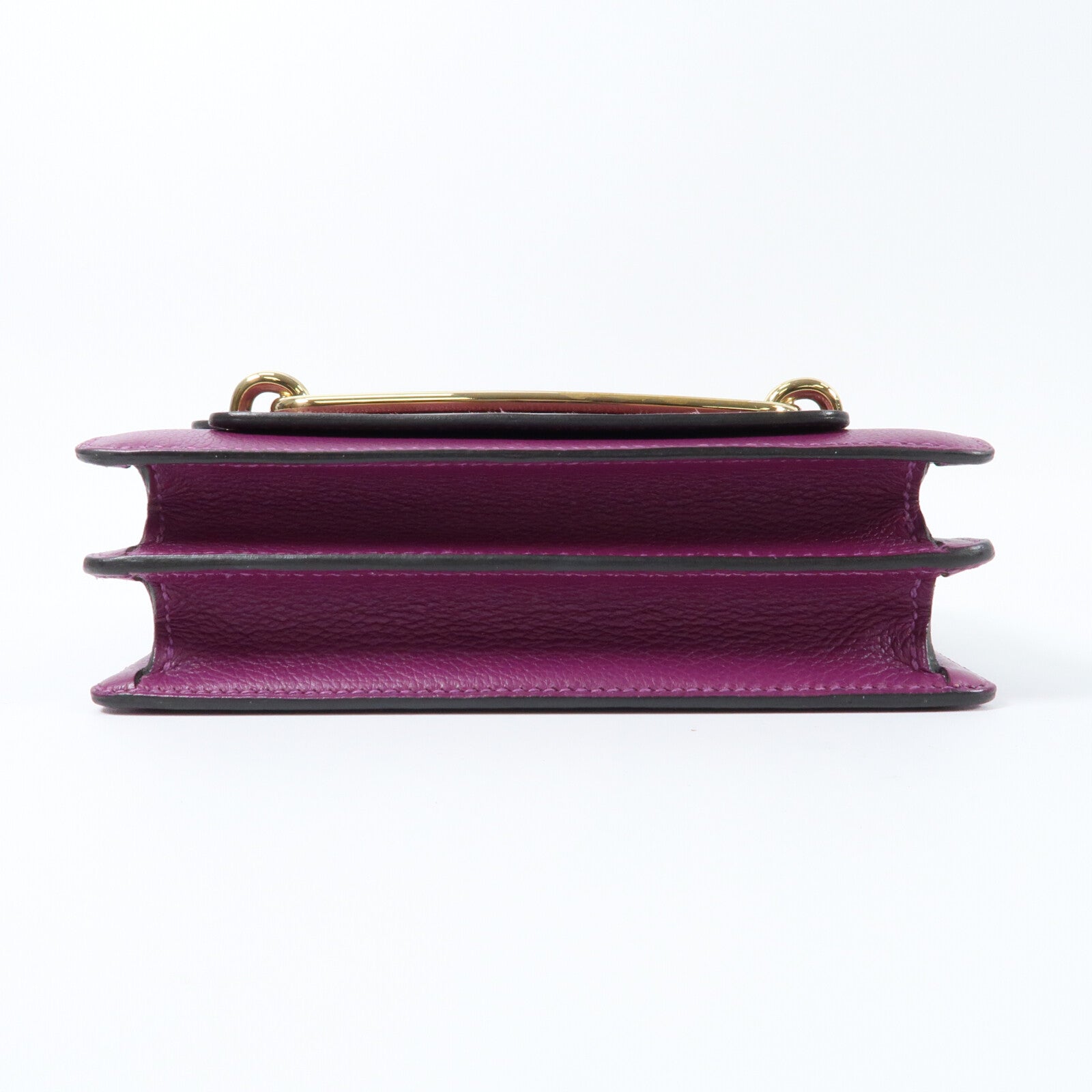 HERMES Evercolor皮革Mini Roulis金扣肩背袋Anemone