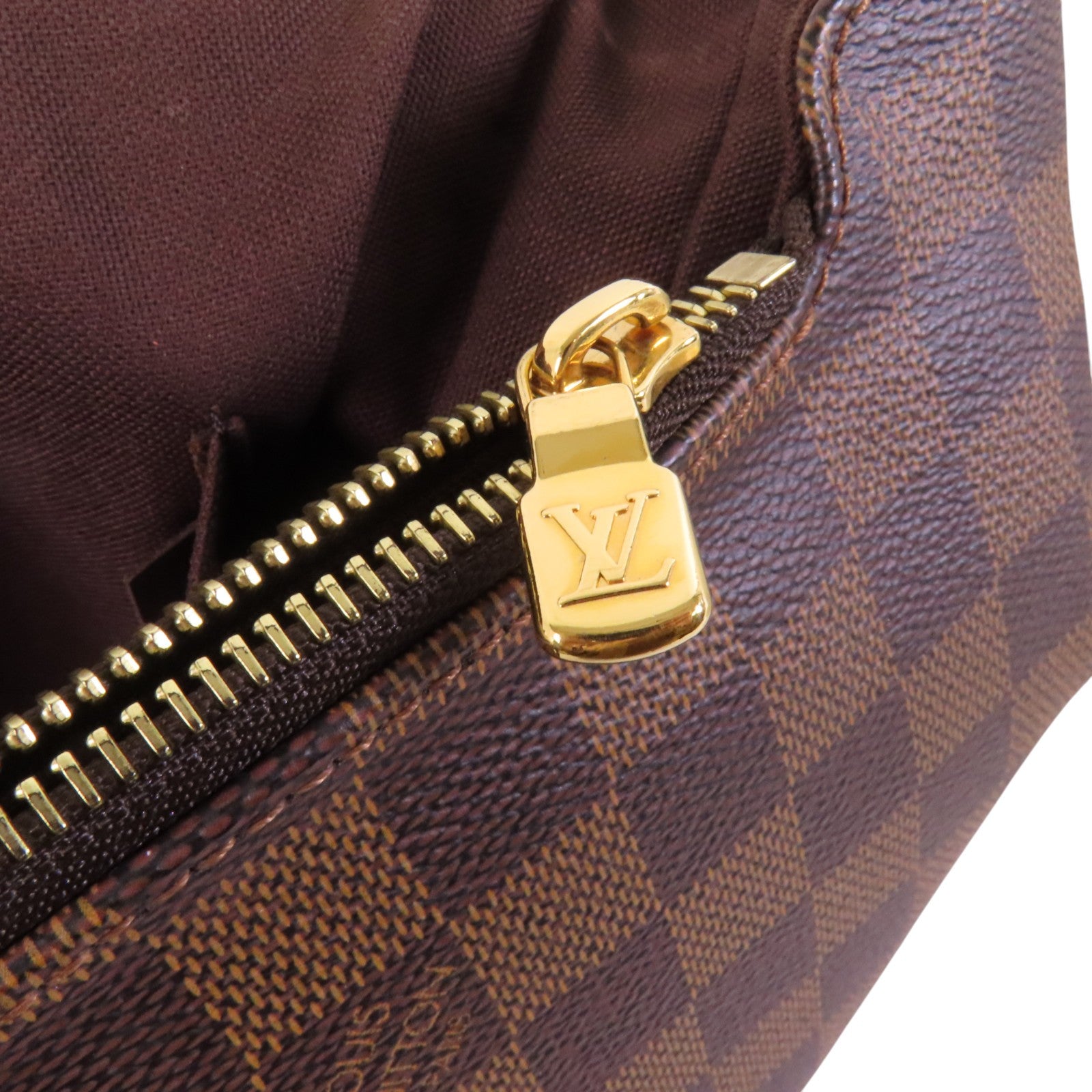 LOUIS VUITTON Damier Ebene Brooklyn GM金扣肩背袋