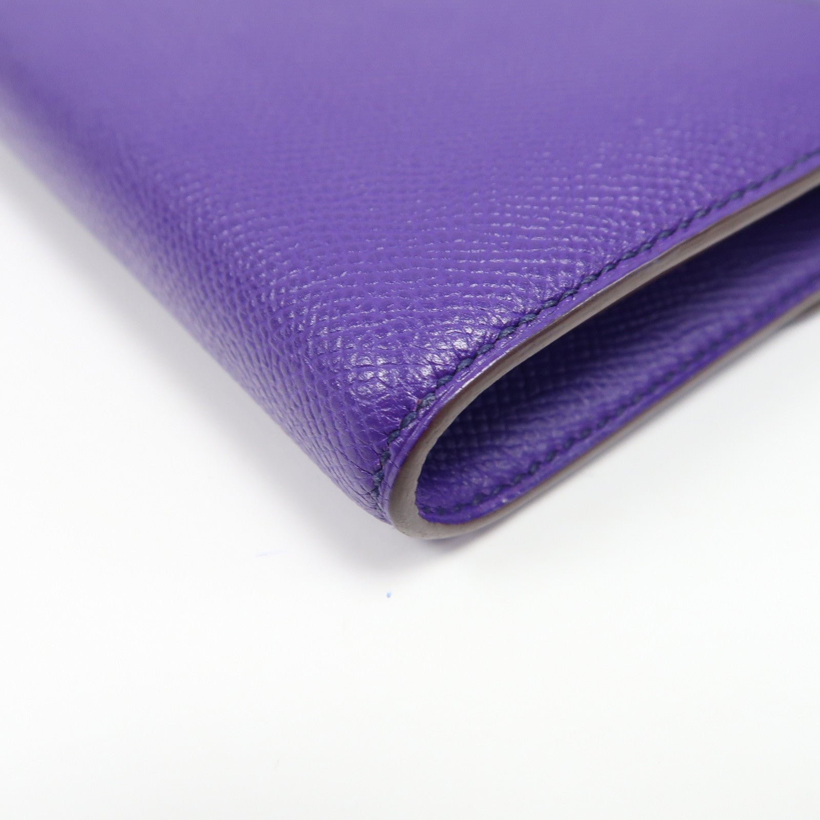 HERMES 【激減優惠】Epsom皮革Constance Long Wallet銀扣長錢包亮紫色