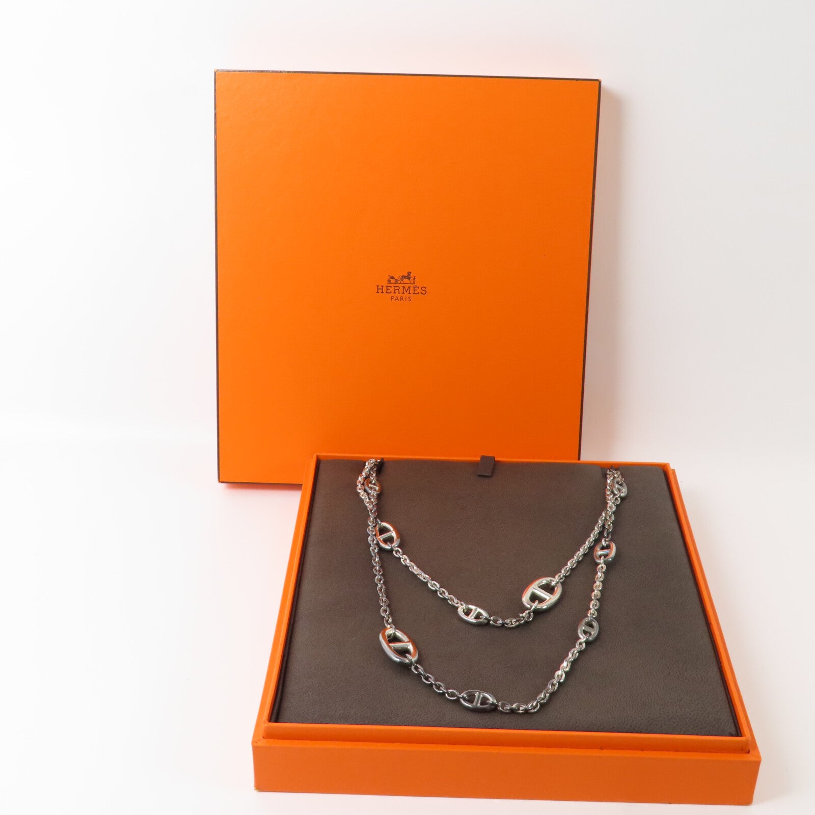 HERMES 925純銀Farandole Necklace銀扣項鏈