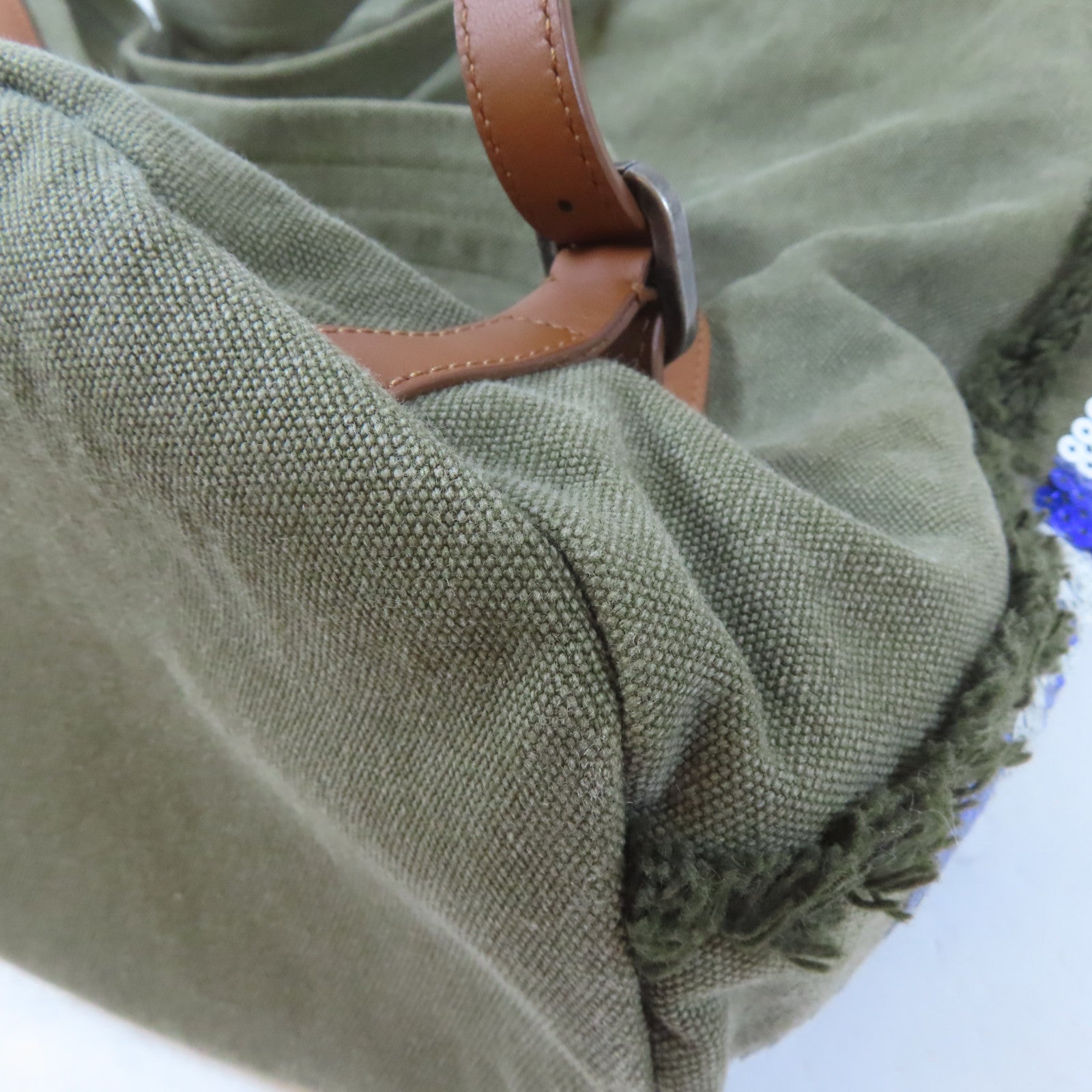 CHANEL 帆布/珠片Backpack黑扣背包綠色/藍色/紅色/白色