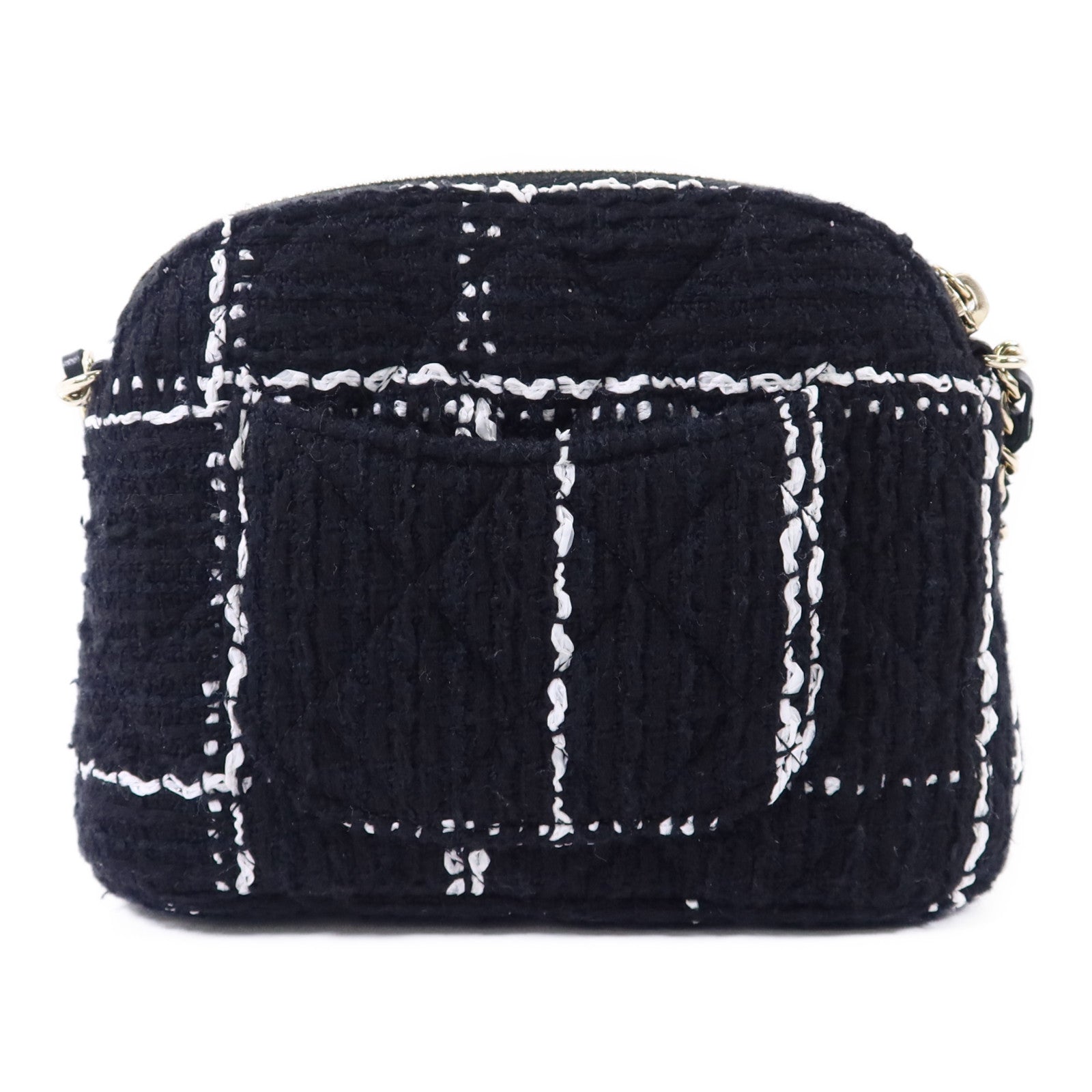 CHANEL 斜紋軟呢Chain Shoulder Bag金扣鏈帶肩背袋