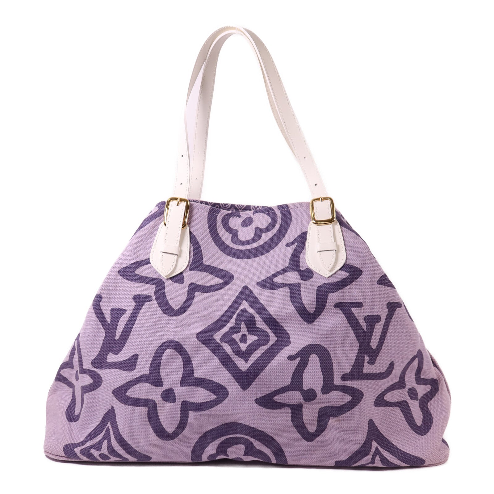 LOUIS VUITTON 帆布Cruise Line Tahitienne GM金扣肩背袋