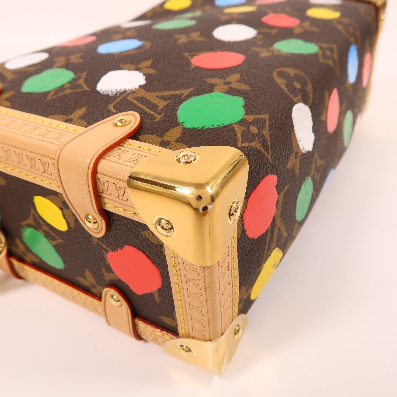 LOUIS VUITTON Monogram LV×YK Side Trunk金扣手挽肩背兩用袋啡色