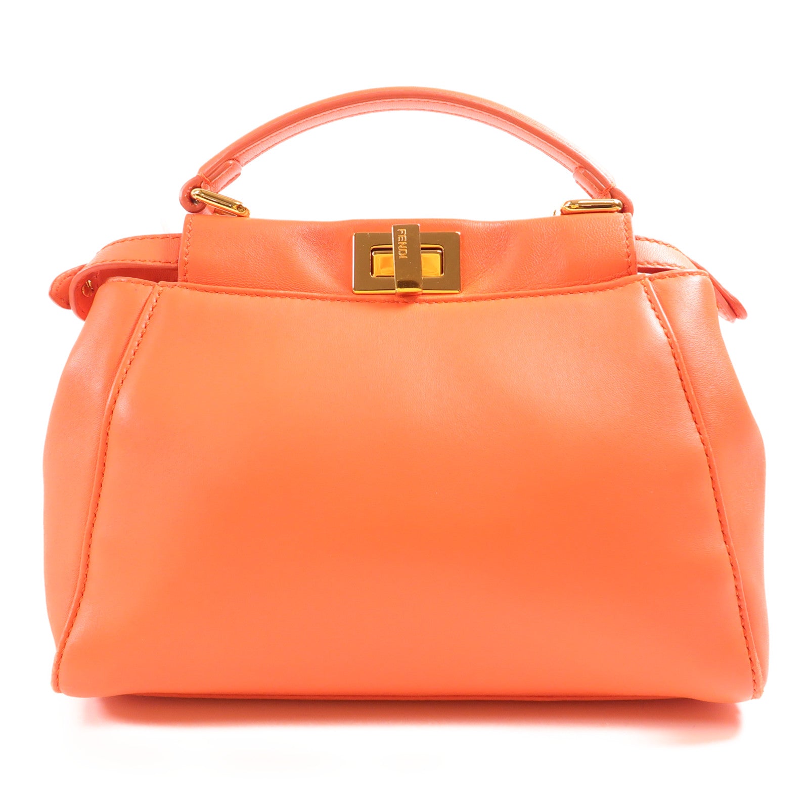 FENDI 羊皮皮革Peekaboo Mini金扣手挽肩背兩用袋