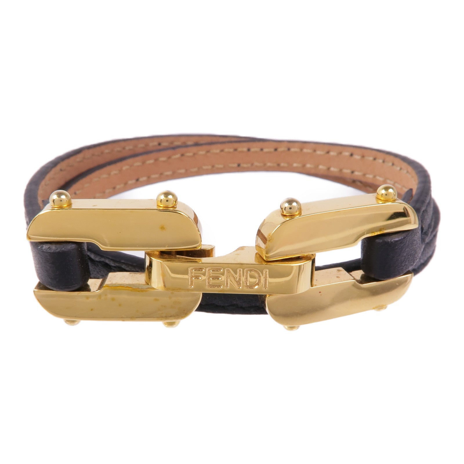FENDI 牛皮皮革Bracelet金扣手帶