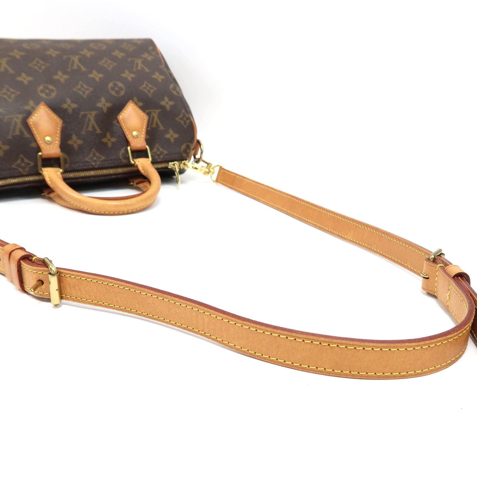 LOUIS VUITTON Monogram Speedy 25金扣手挽肩背兩用袋啡色