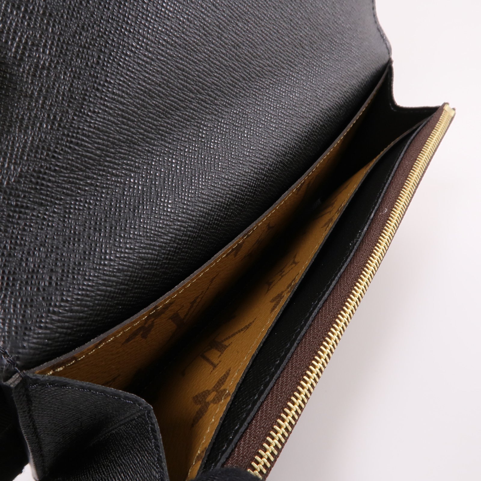 LOUIS VUITTON Monogram Reverse Emilie金扣長錢包棕色