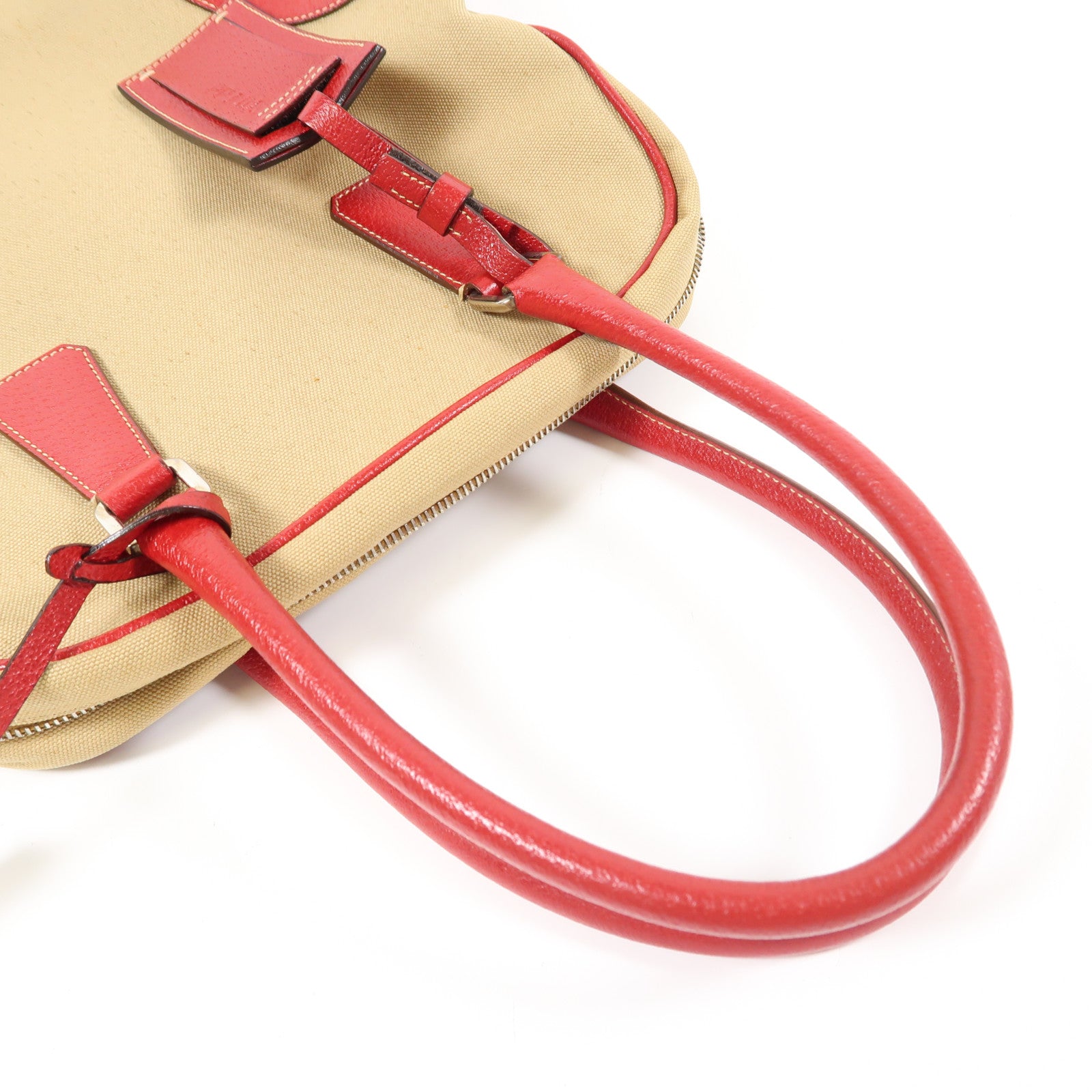 PRADA 帆布Tote Bag銀扣手挽袋