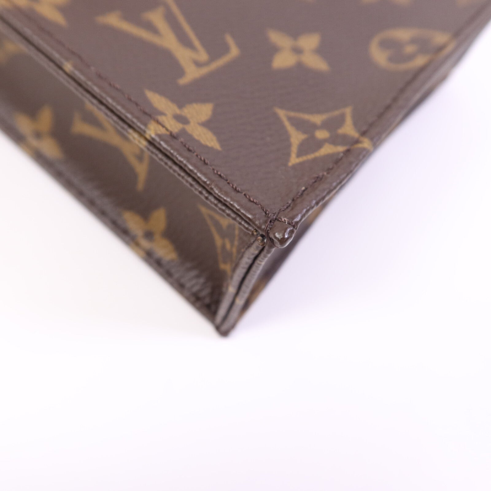 LOUIS VUITTON Monogram Petit Sac Plat金扣手挽肩背兩用袋
