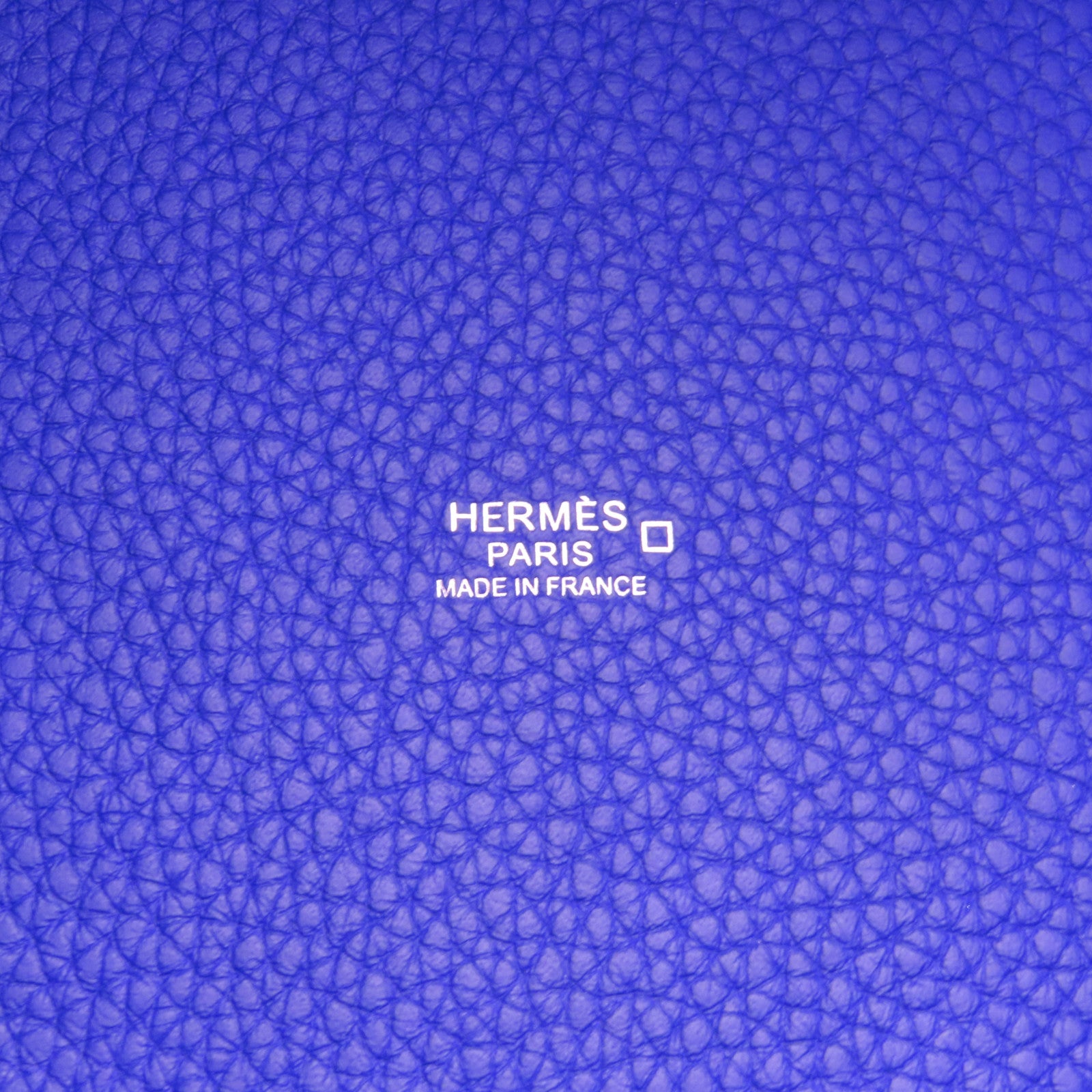 HERMES Clemence皮革/鱷魚皮革Picotin MM Touch銀扣手挽袋7T Bleu Electrique