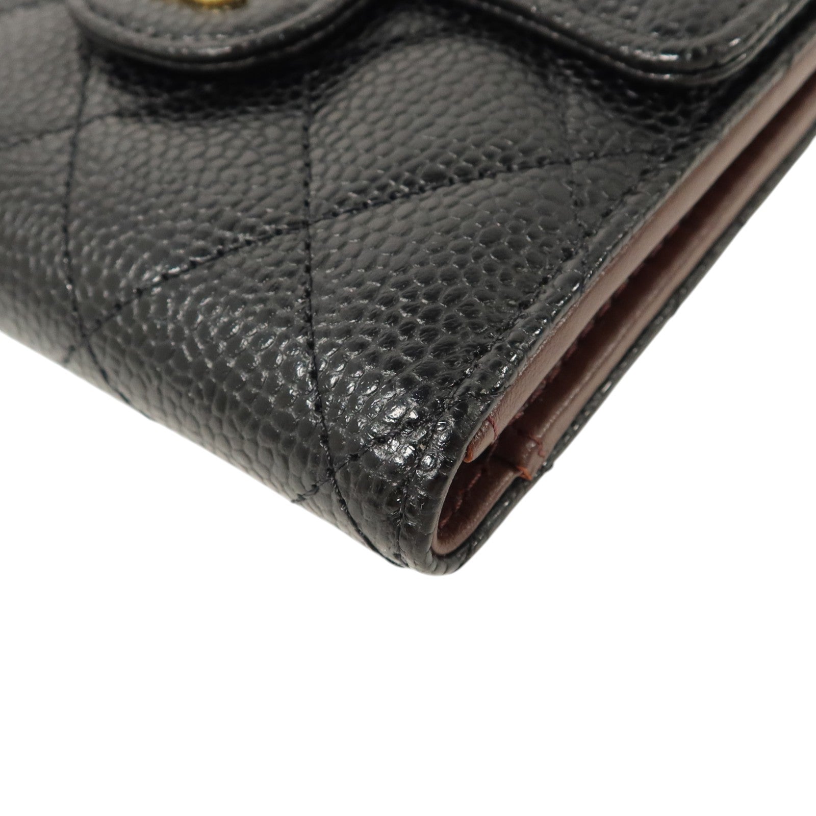 CHANEL 牛皮皮革Classic Trifold Wallet金扣錢包