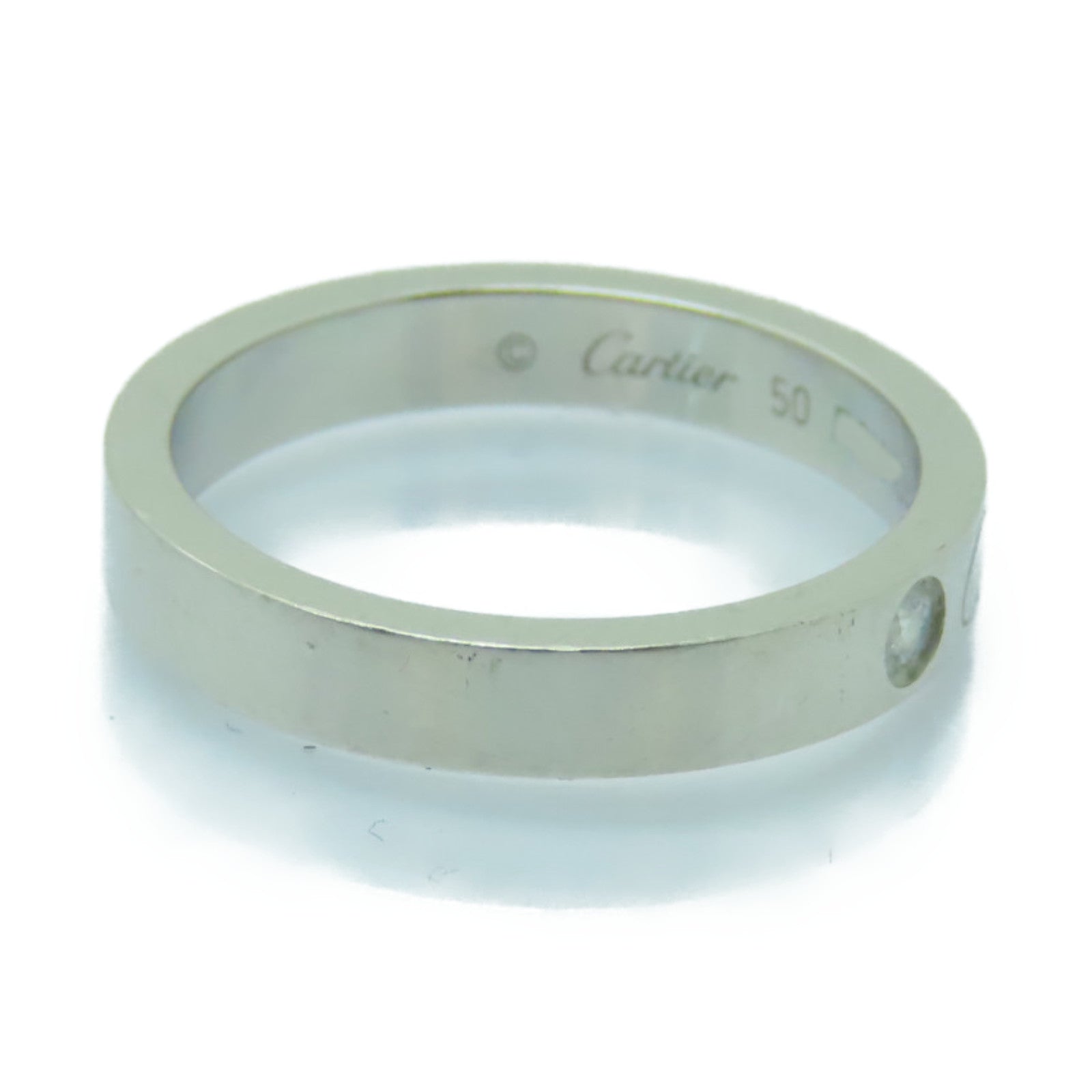 CARTIER **【激減優惠】PT950鉑金C DE Cartier Wedding Ring戒指US#5.25/Cartier#50銀色