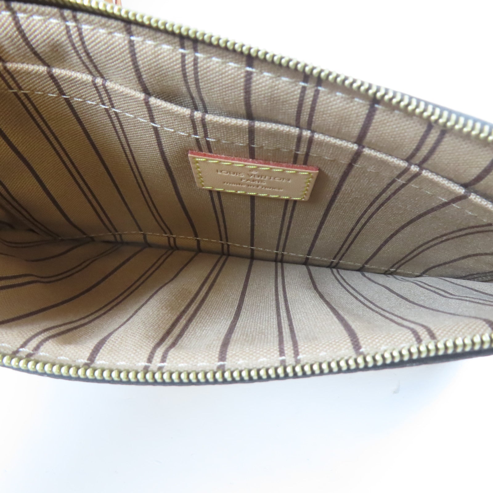 LOUIS VUITTON Monogram Neverfull金扣手挽袋啡色