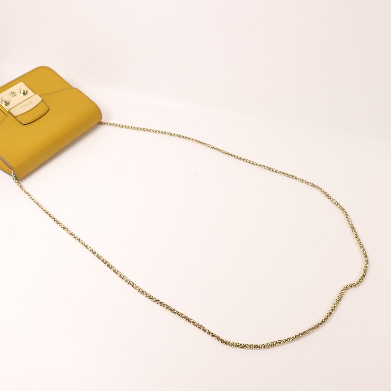 Furla 牛皮皮革Chain Shoulder鏈帶肩背袋