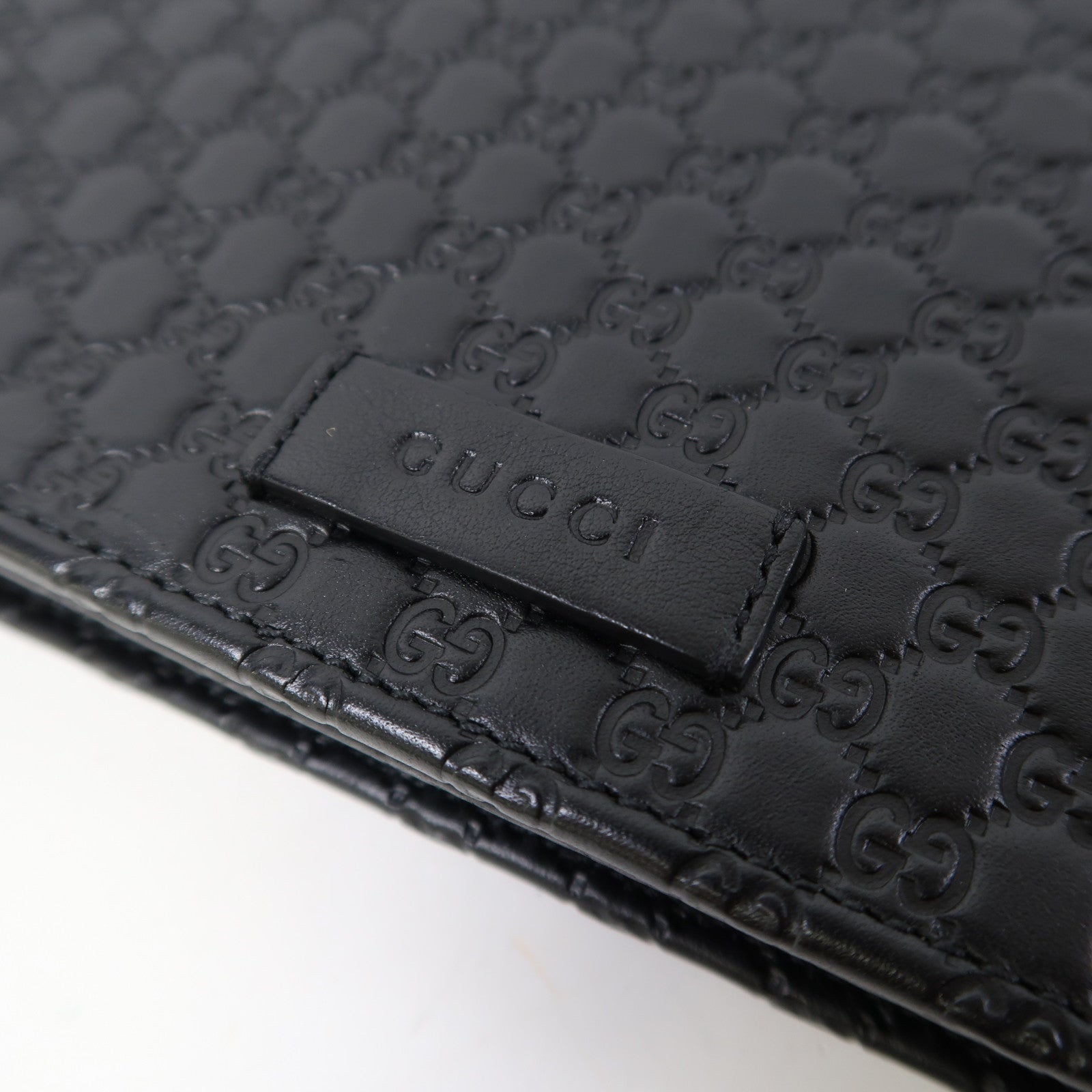 GUCCI 牛皮皮革Microguccissima金扣肩背袋黑色