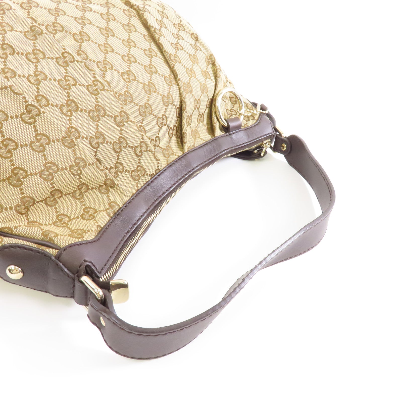 GUCCI 帆布Shoulder Bag金扣肩背袋啡色