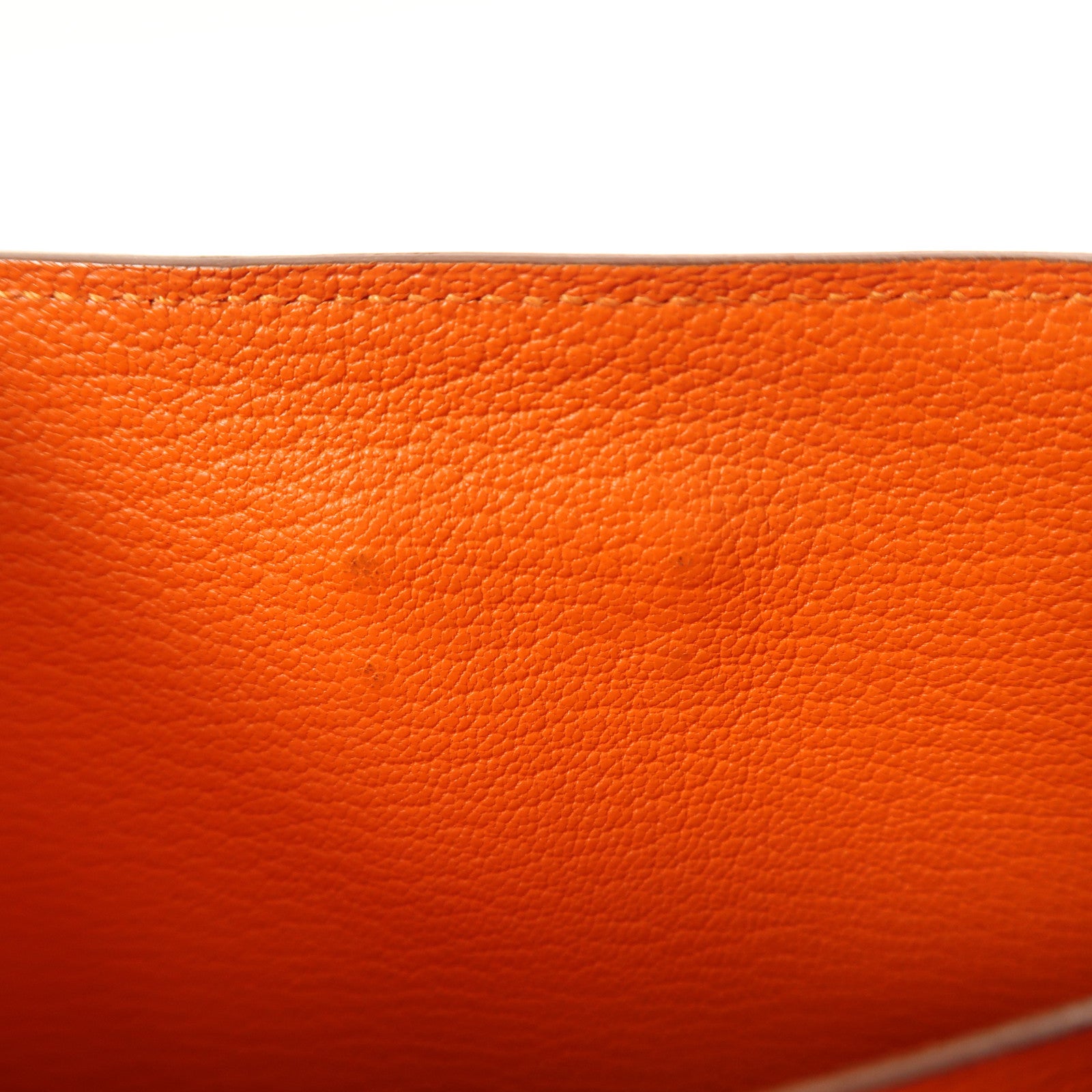 HERMES Chevre Mysore皮革Kelly Wallet金扣長錢包Orange