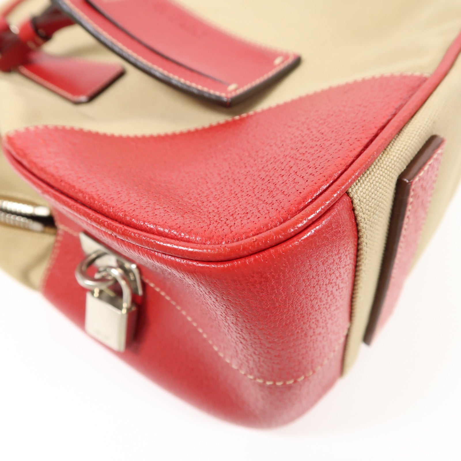 PRADA 帆布Tote Bag銀扣手挽袋