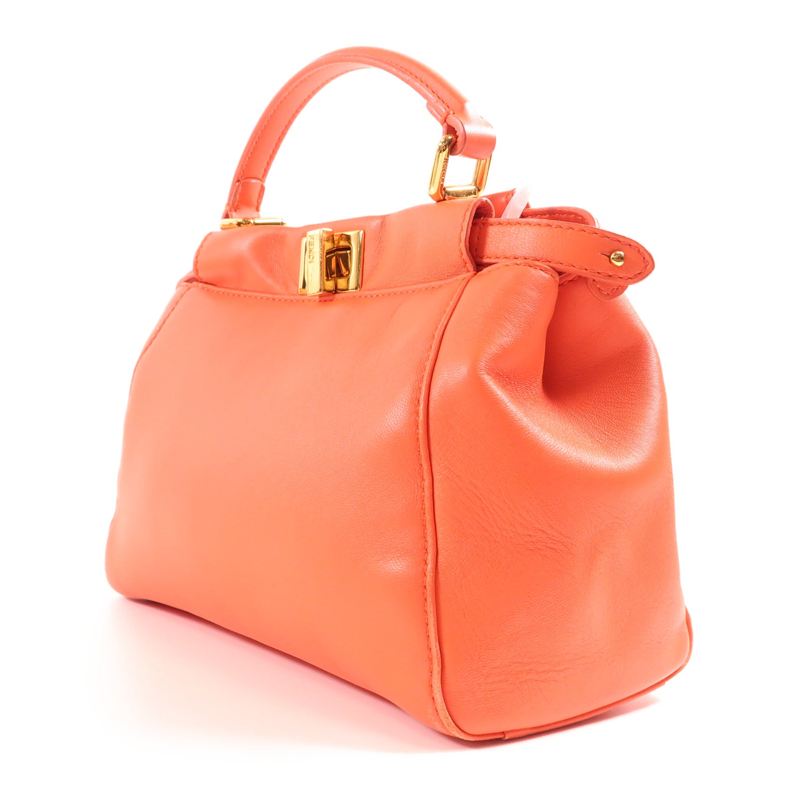 FENDI 羊皮皮革Peekaboo Mini金扣手挽肩背兩用袋