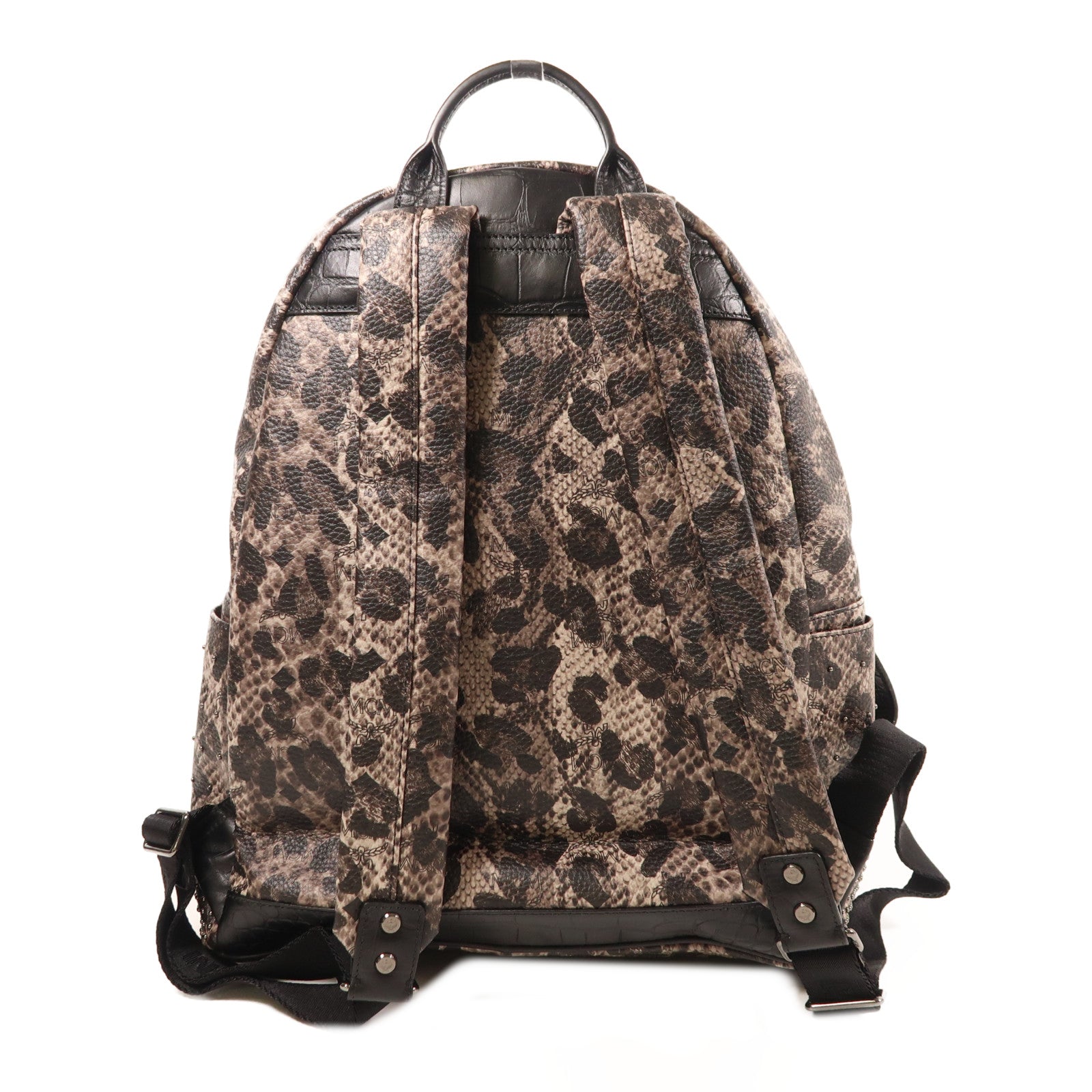 MCM 塗層帆布Backpack銀扣背包