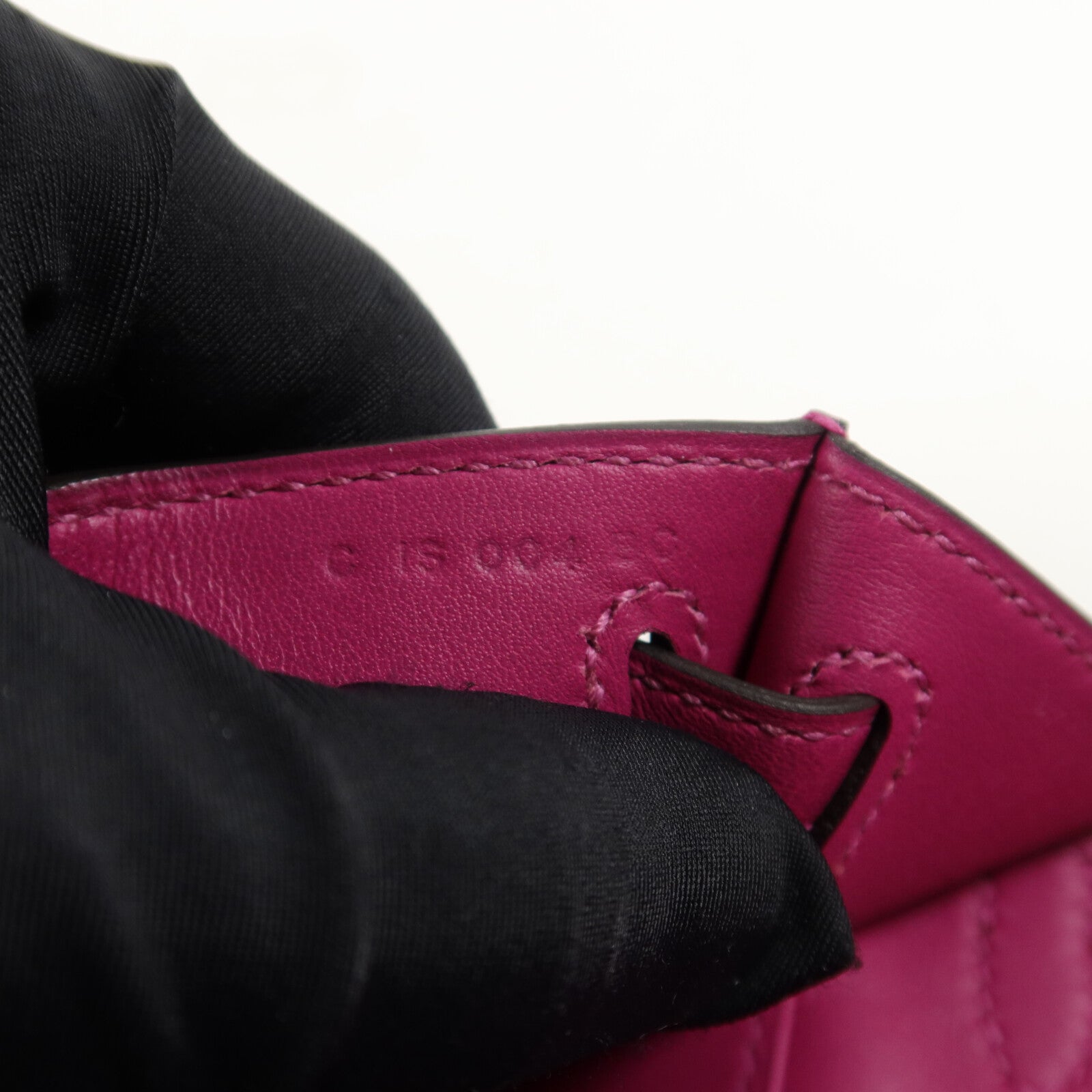 HERMES Swift皮革Kelly Pochette手挽袋Rose Purple