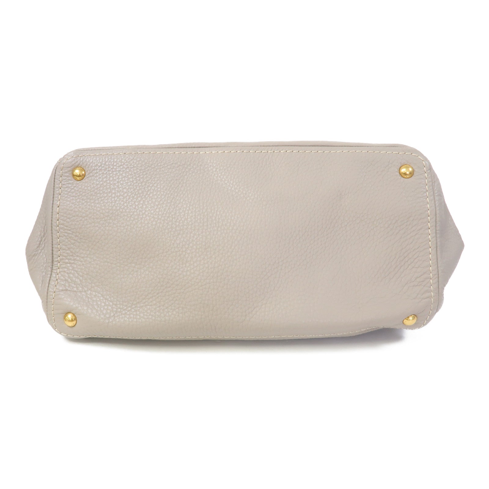 PRADA 牛皮皮革2 Way Shoulder金扣手挽肩背兩用袋灰色