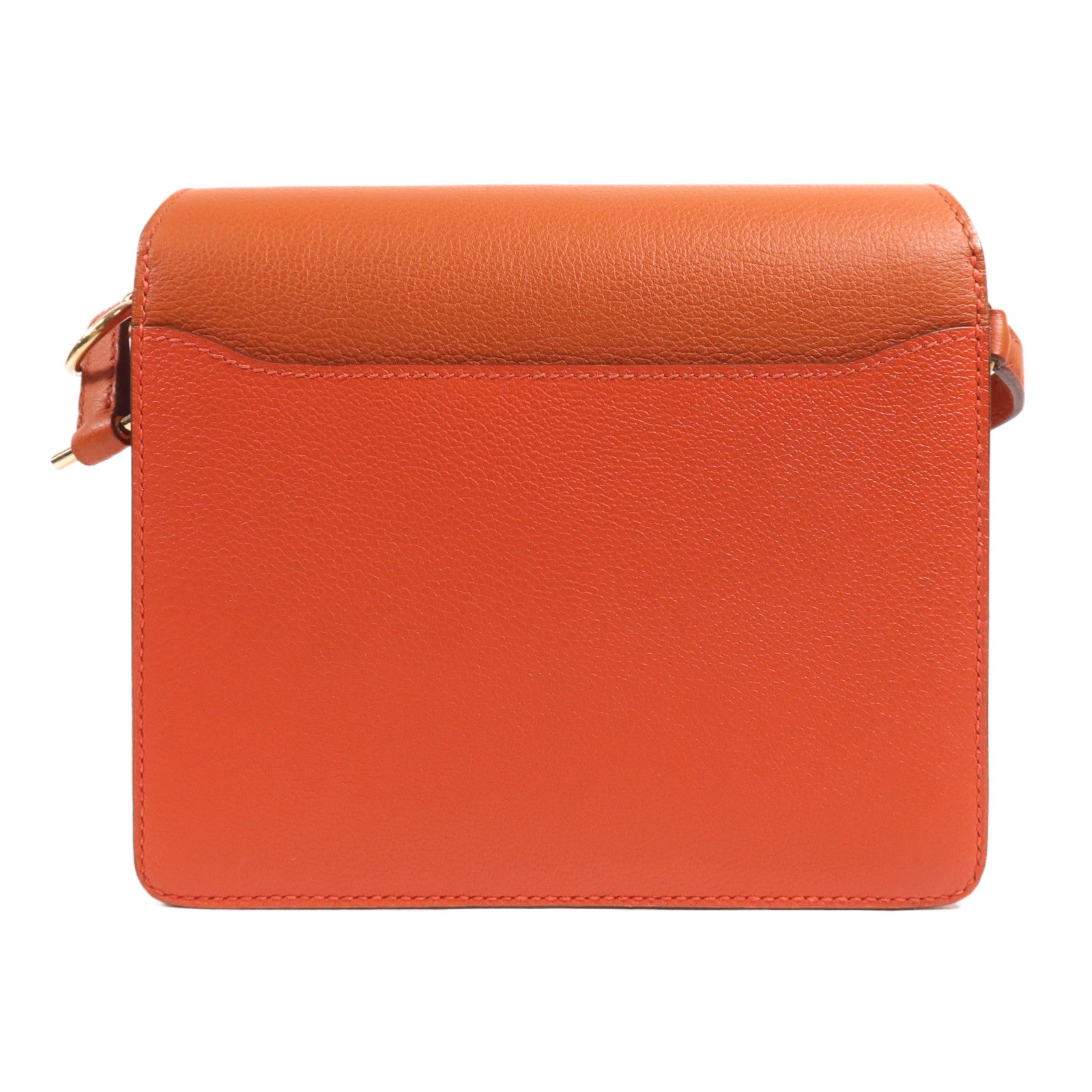 HERMES Evercolor皮革Mini Roulis金扣肩背袋Cuivre/Capucine