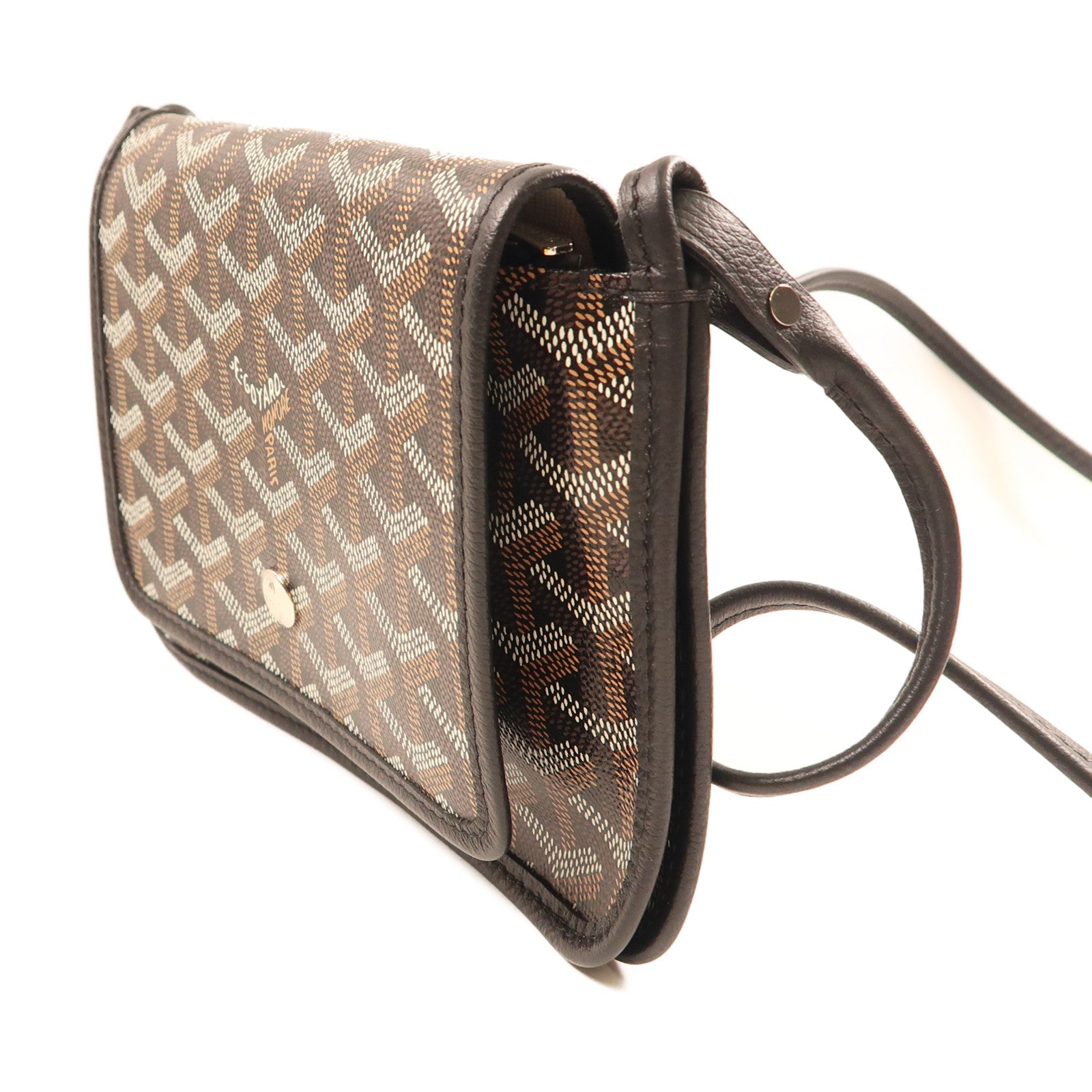 GOYARD 塗層帆布Plumet Pocket銀扣肩背袋