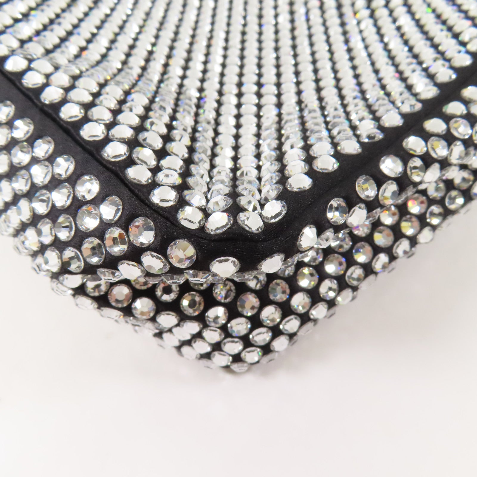 PRADA 尼龍/水晶Crystal Re-Edition 2000 Mini Bag銀扣肩背袋